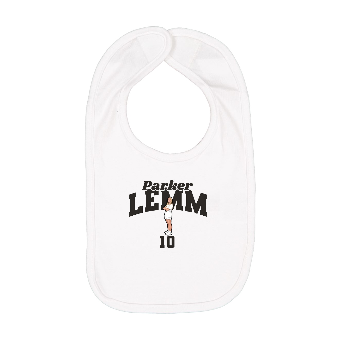 Infant Bib — Signature Arch in White