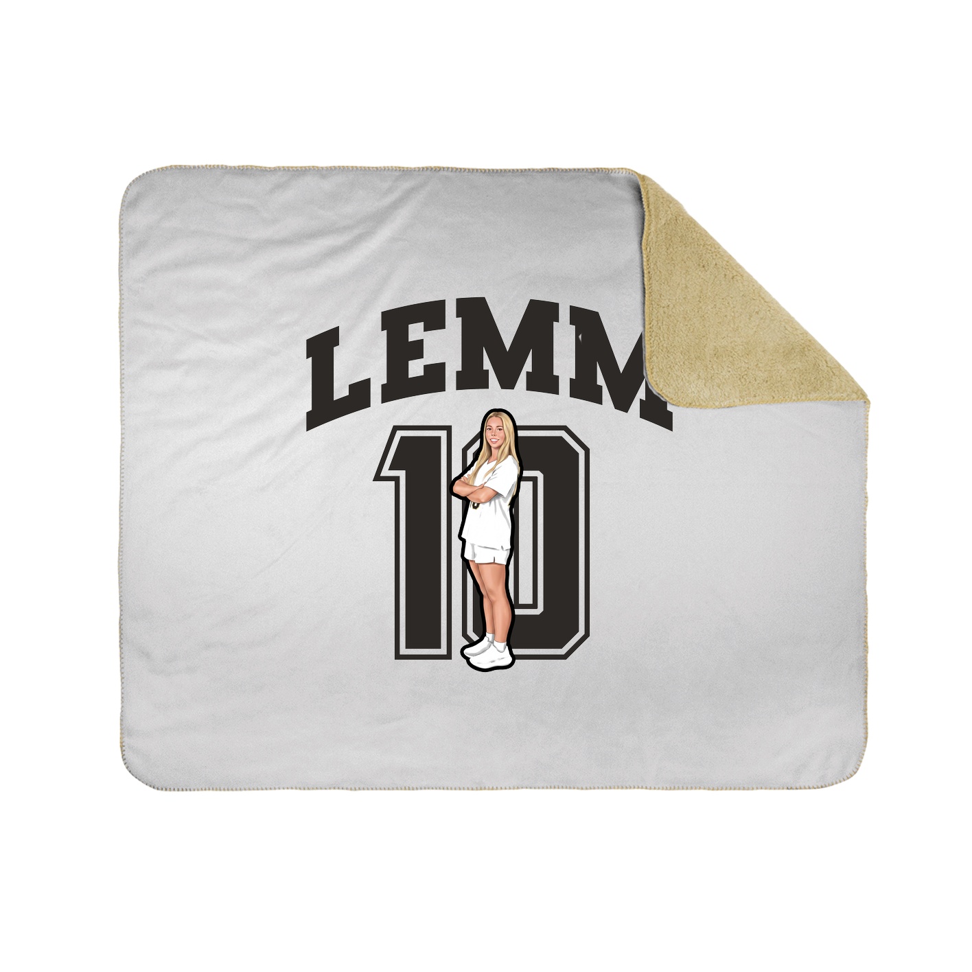 Throw Blanket — Number in White