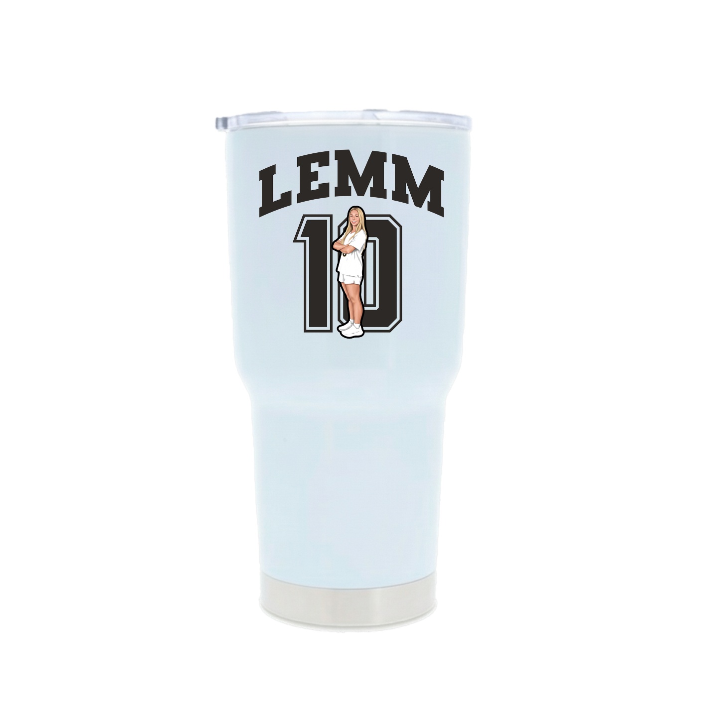 30oz Stainless Steel Tumbler — Number in White