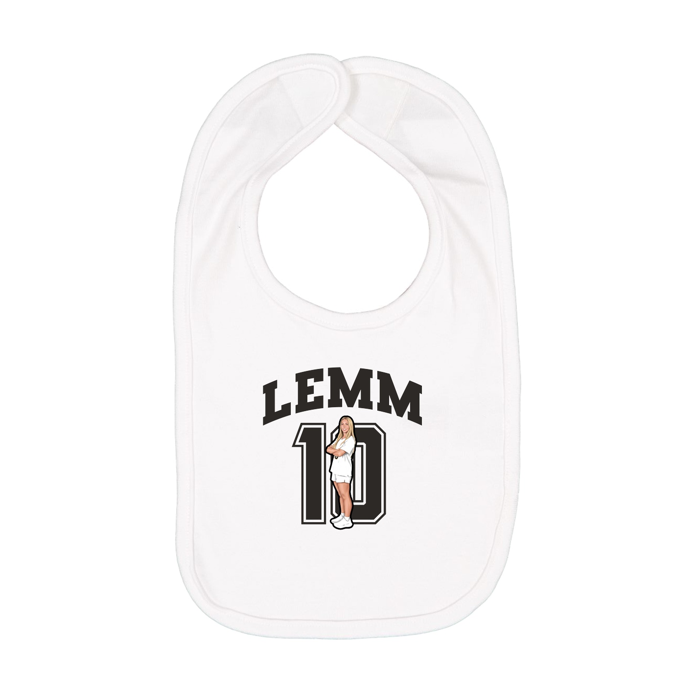 Infant Bib — Number in White