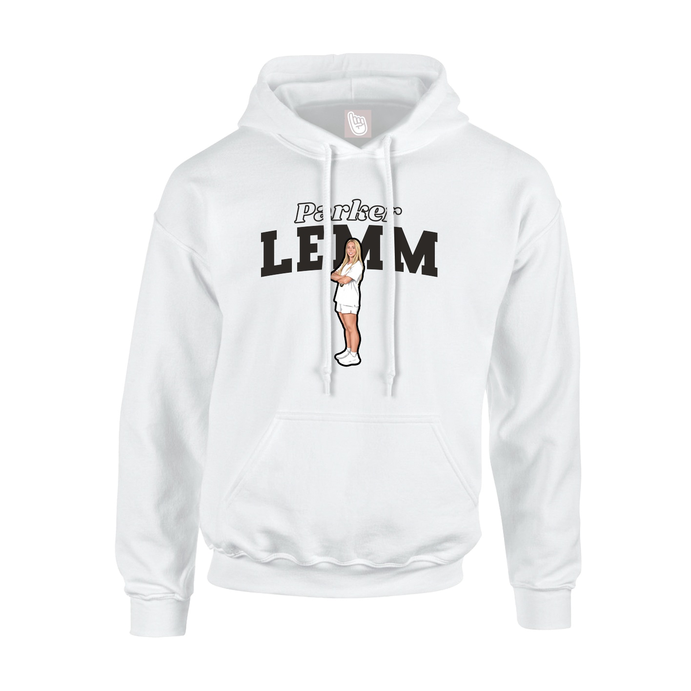 Hoodie — Name Arch in White