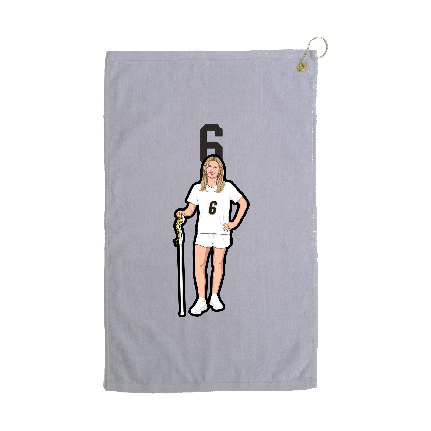 Golf Towel — Number Top in Grey