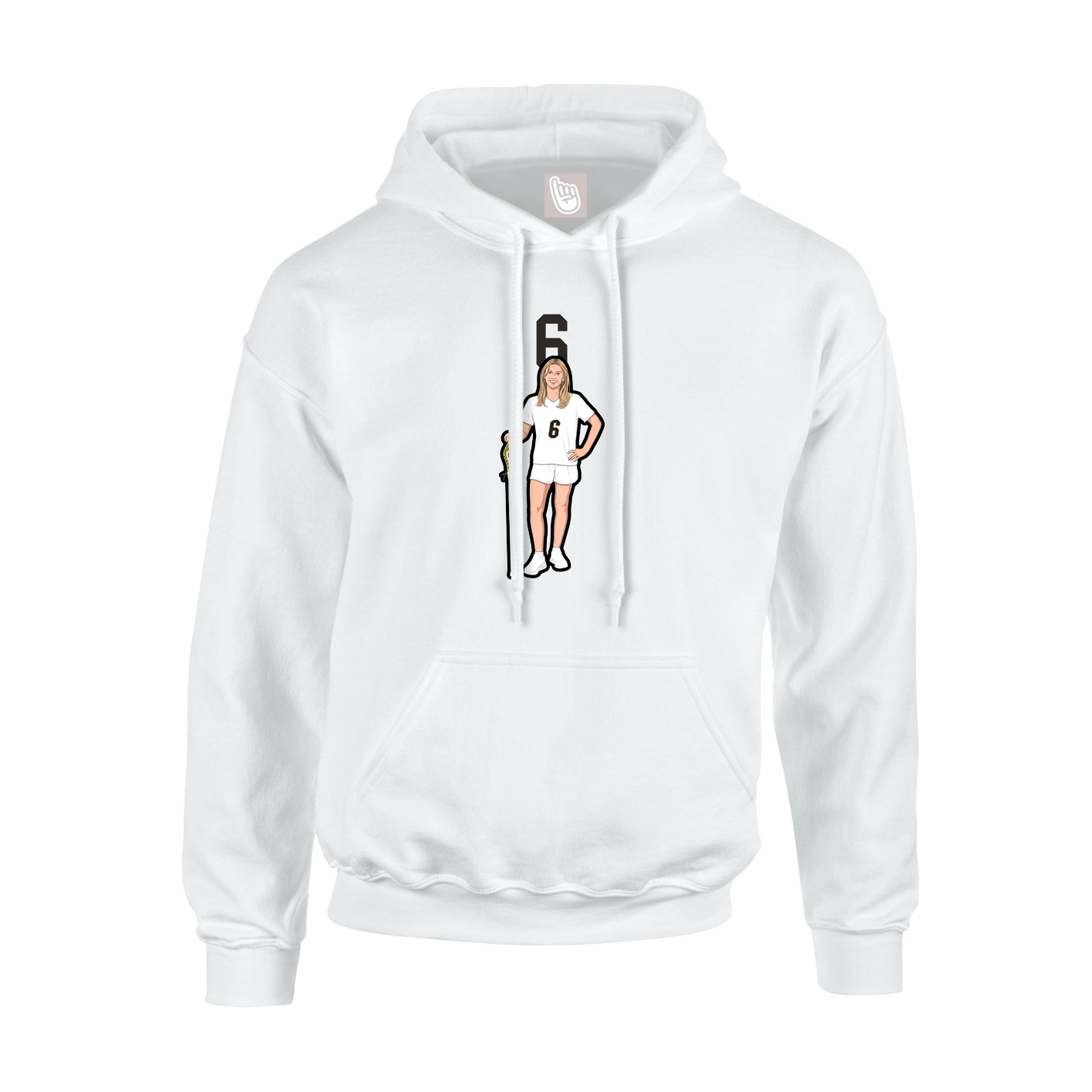 Youth Hoodie — Number Top in White