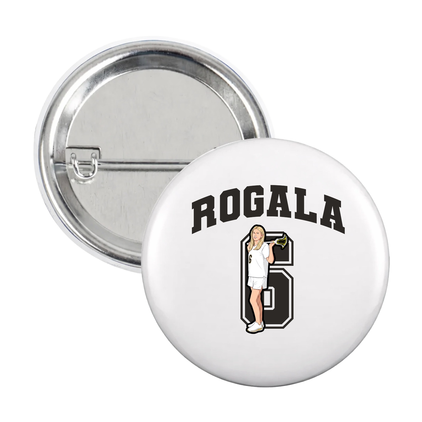 Game Day Button — Number in White