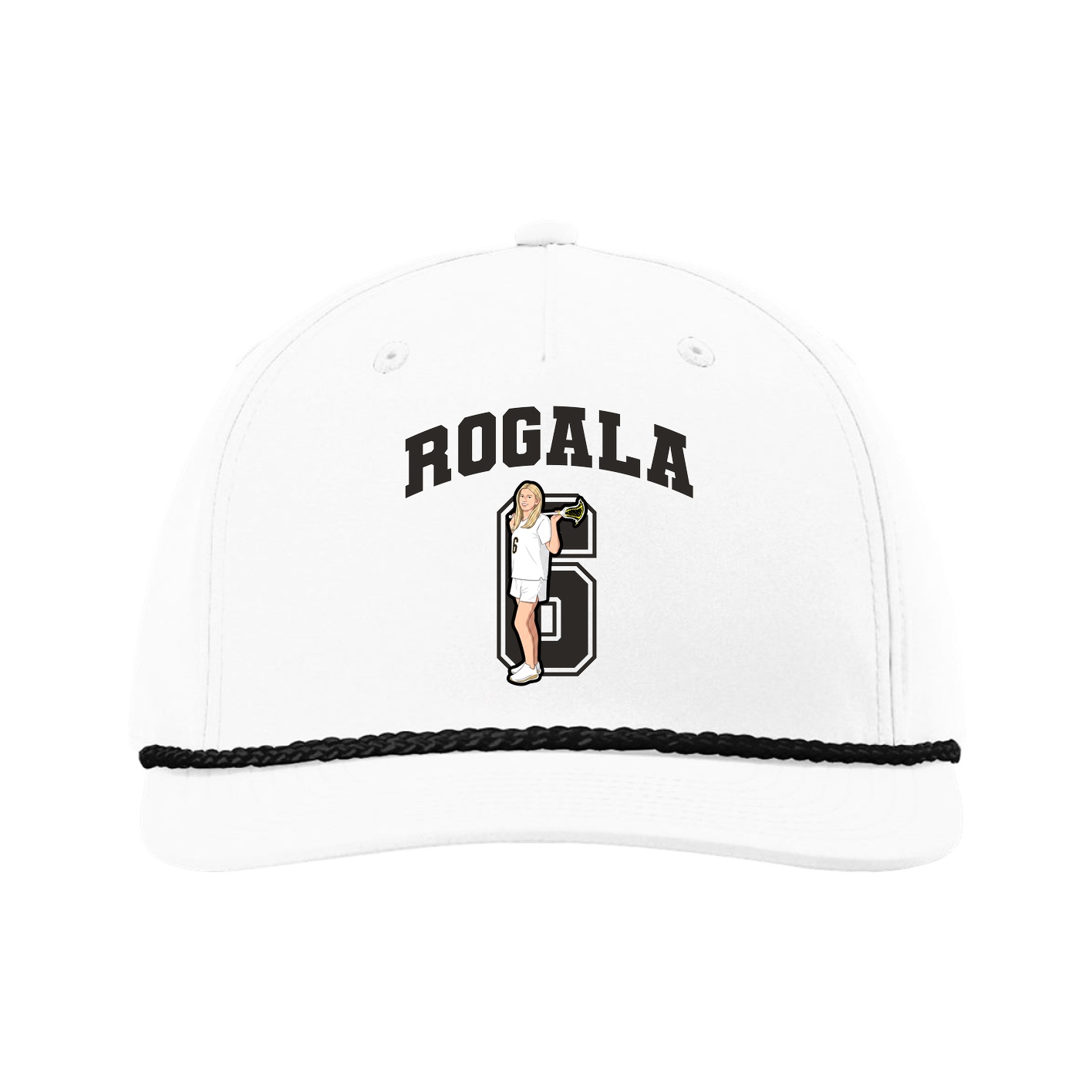 Five-Panel Classic Rope Cap — Number in White