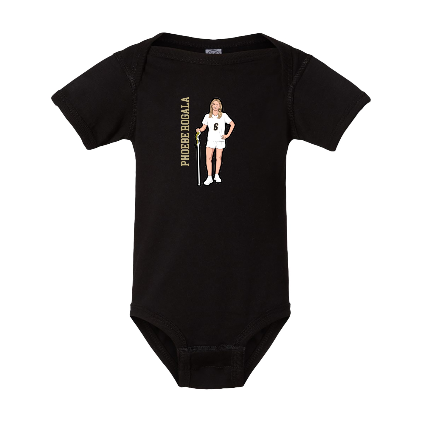 Baby Onesie — Name Vertical in Black