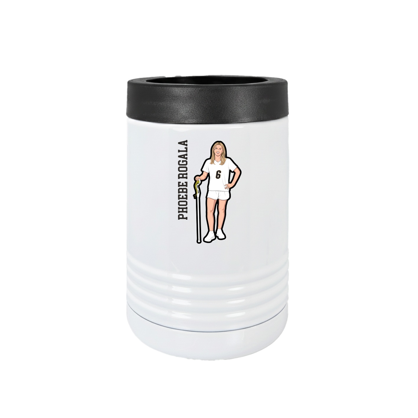 Beverage Holder — Name Vertical in White
