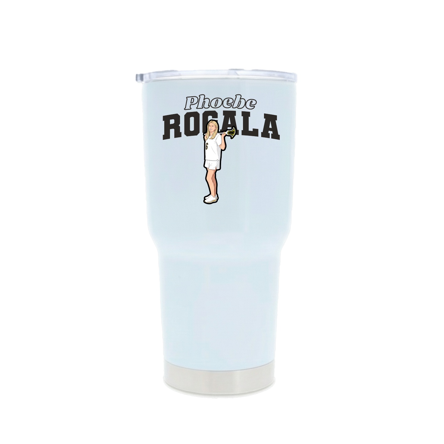 30oz Stainless Steel Tumbler — Name Arch in White