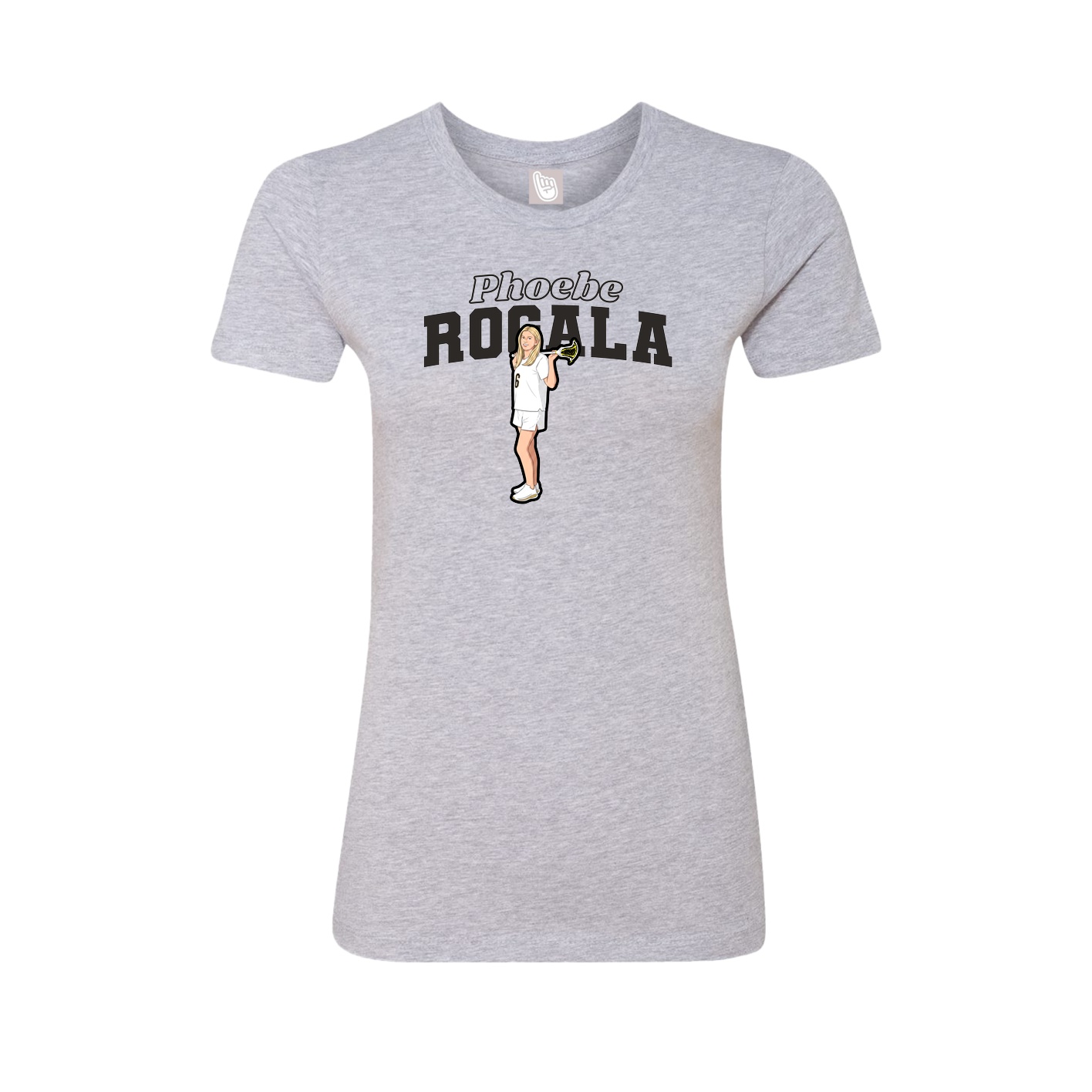 Fitted Women's Tee — Name Arch in Grey