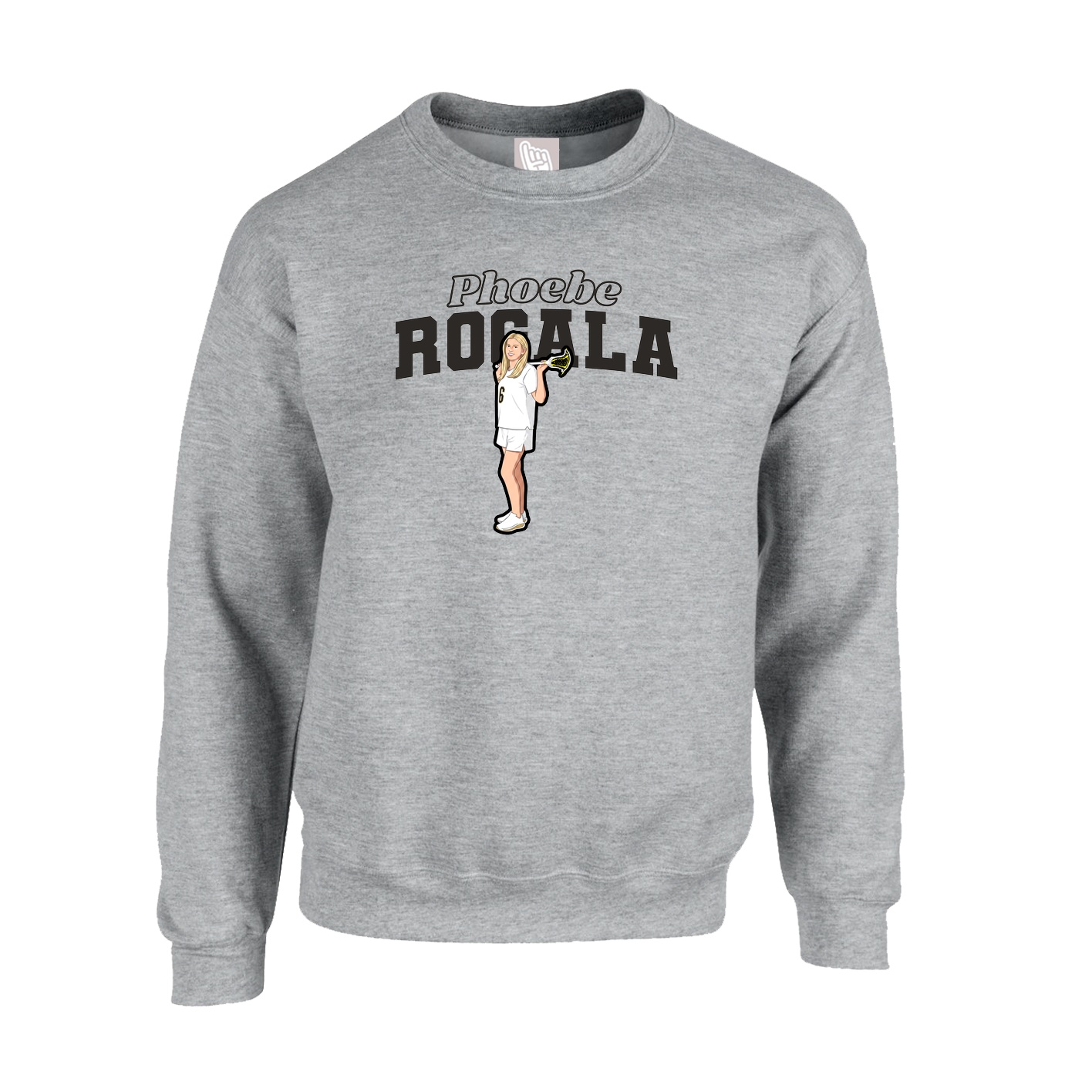 Fleece Crew — Name Arch in Grey