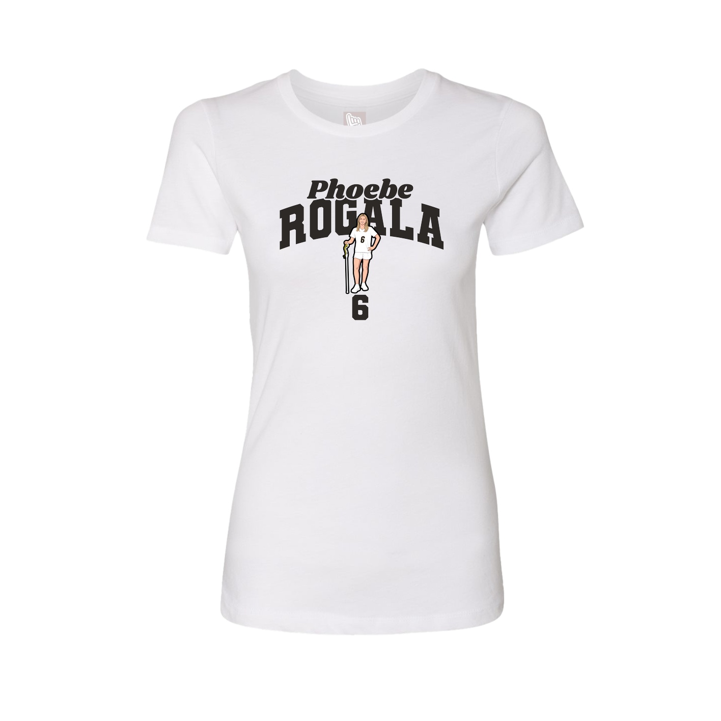 Fitted Women's Tee — Signature Arch in White