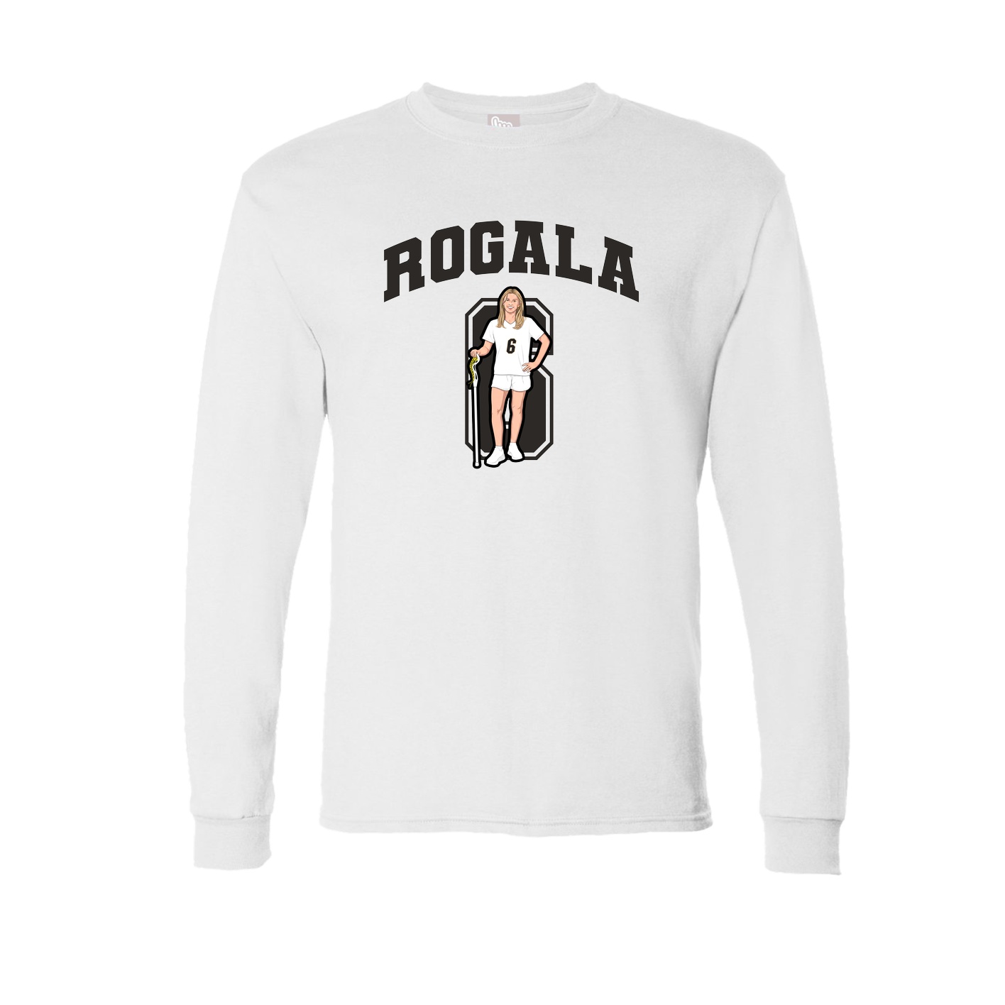 Long Sleeve Tee — Number in White