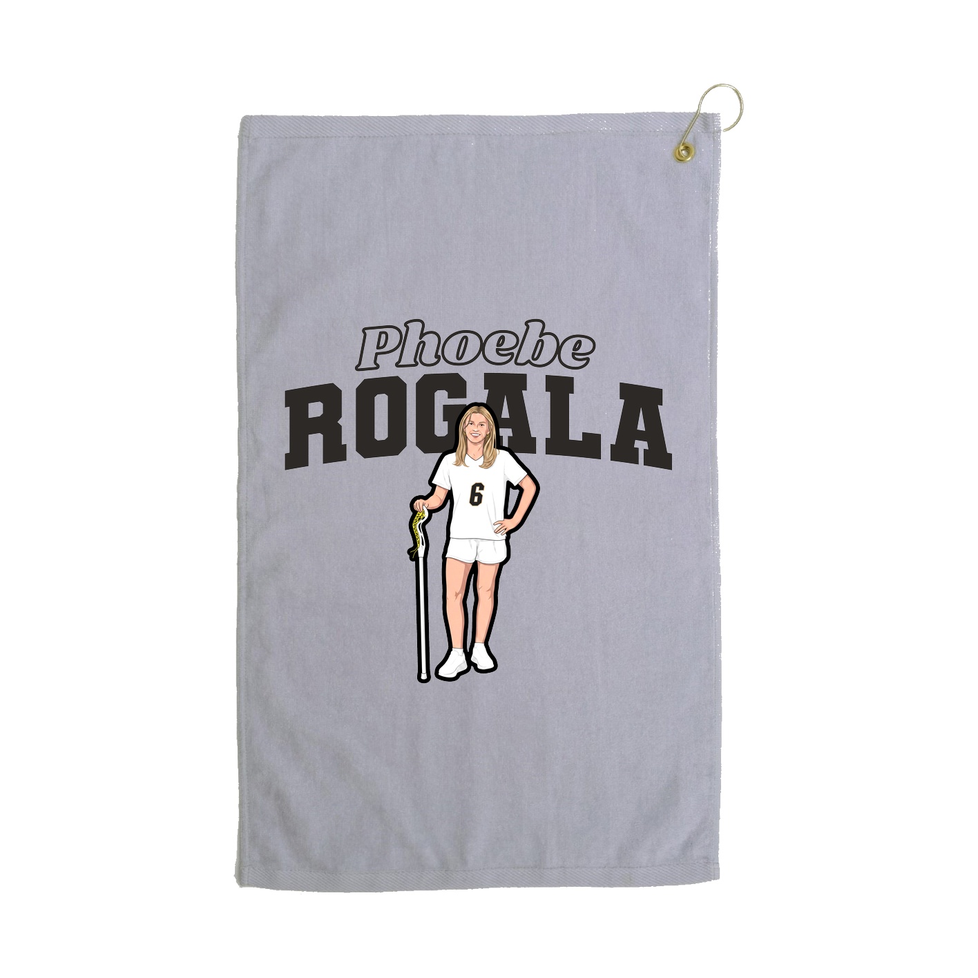 Golf Towel — Name Arch in Grey