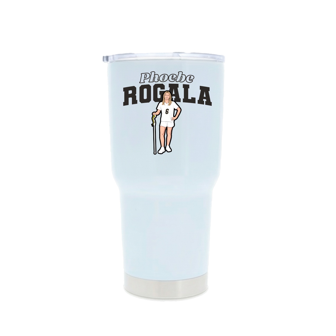 30oz Stainless Steel Tumbler — Name Arch in White