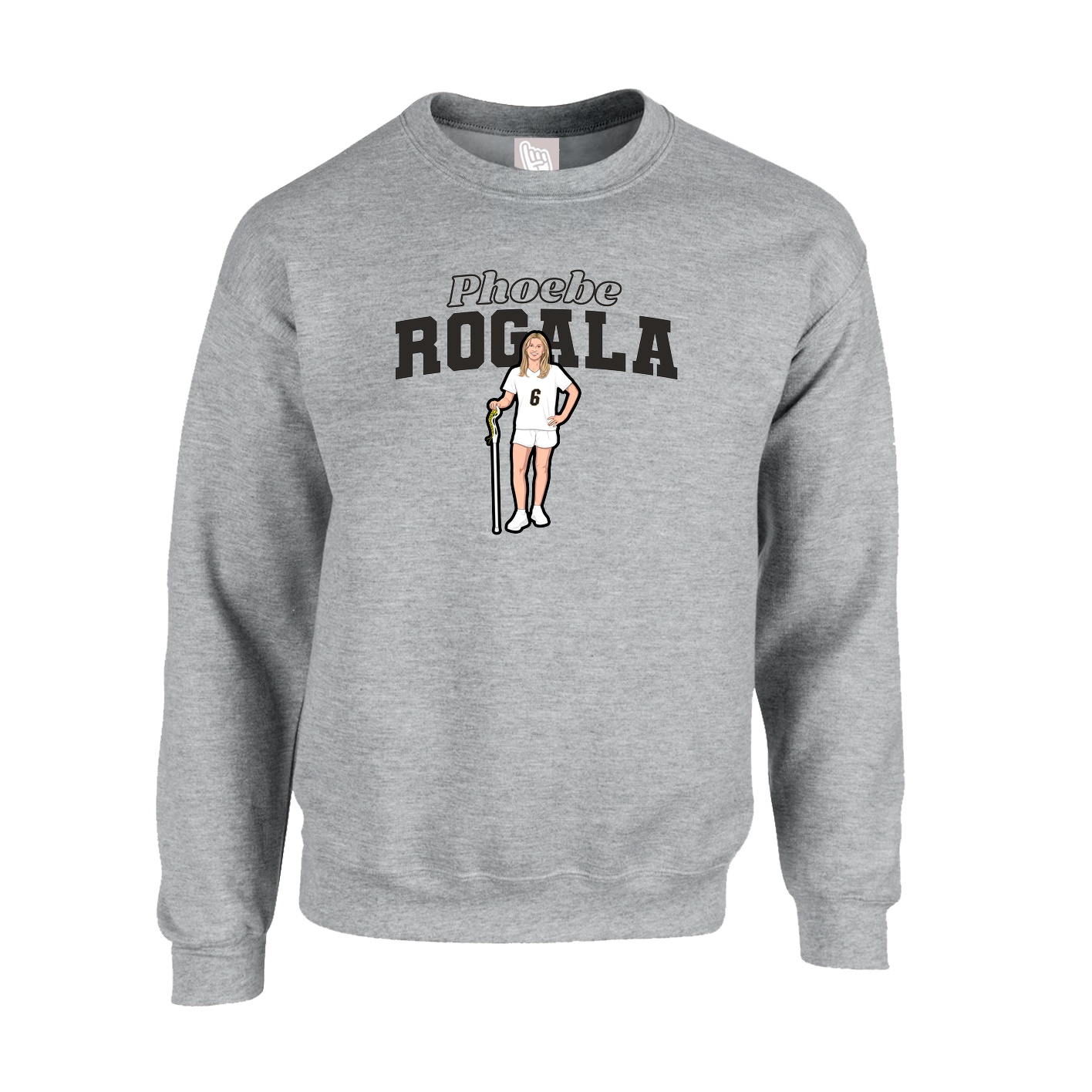 Fleece Crew — Name Arch in Grey