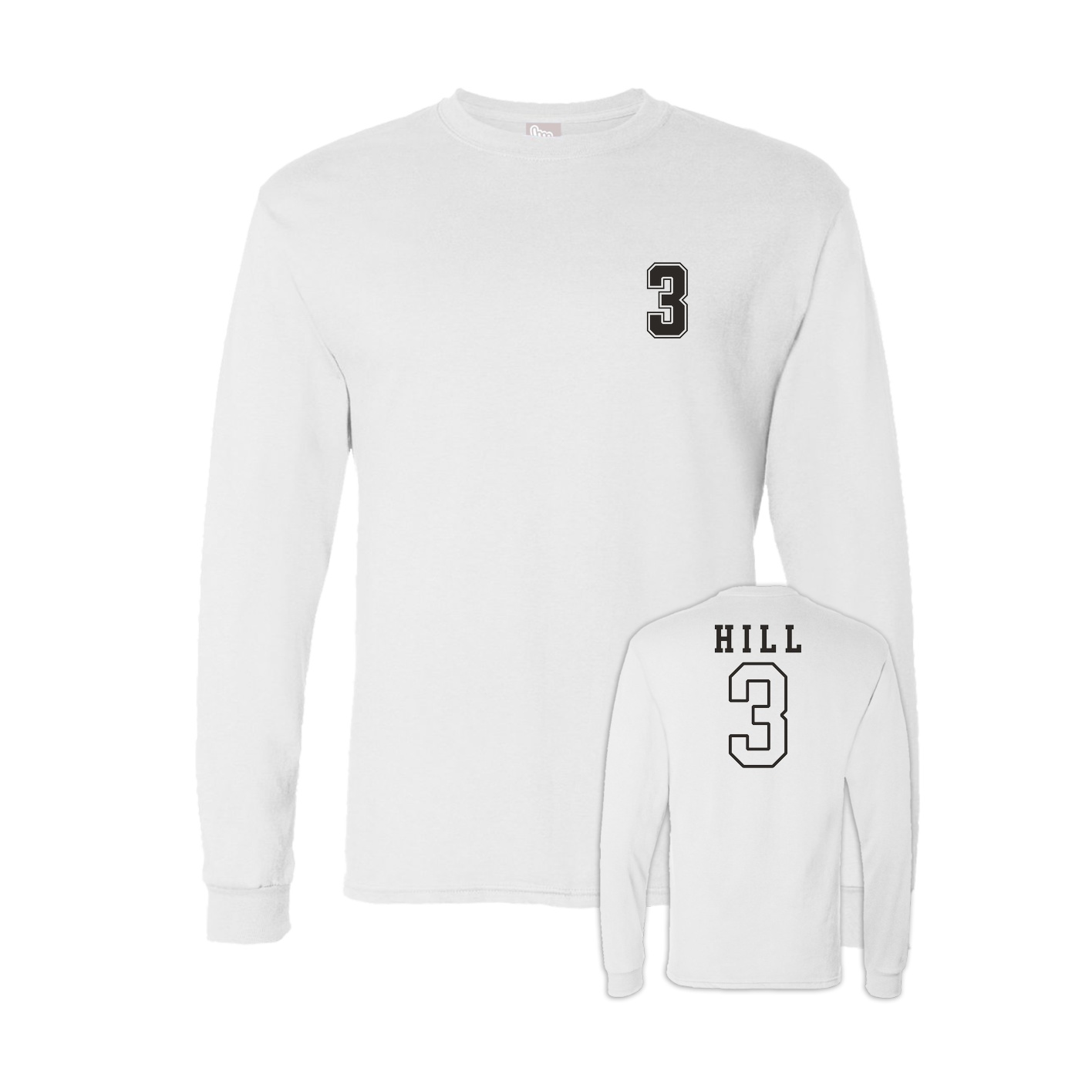 Long Sleeve Tee — Chest Back in White