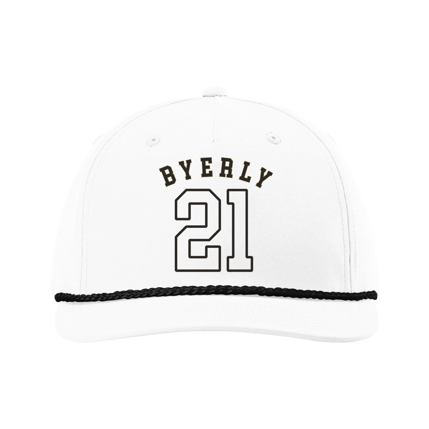 Five-Panel Classic Rope Cap — Shirsey Arch in White
