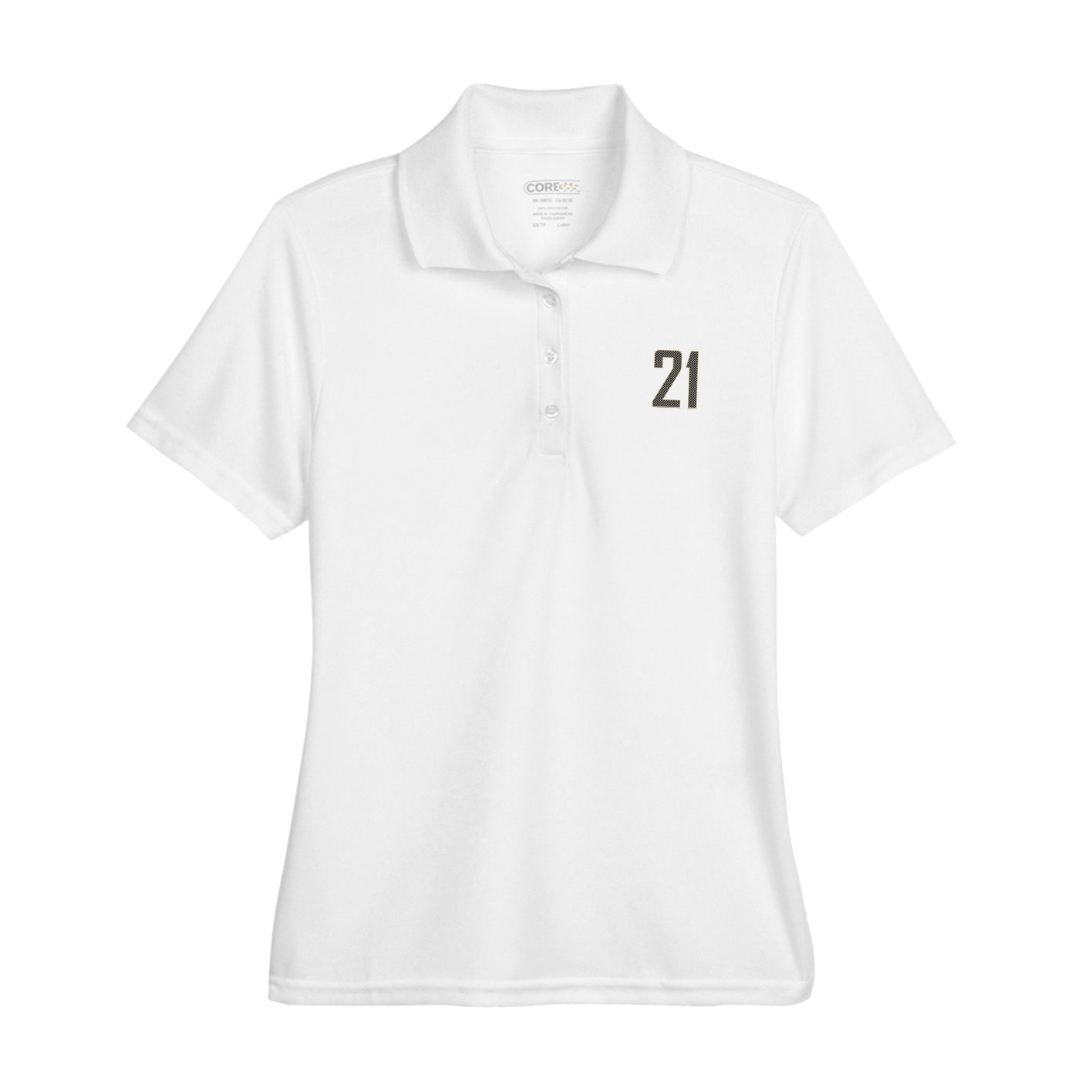 Womens Performance Polo — Front Shirsy in White