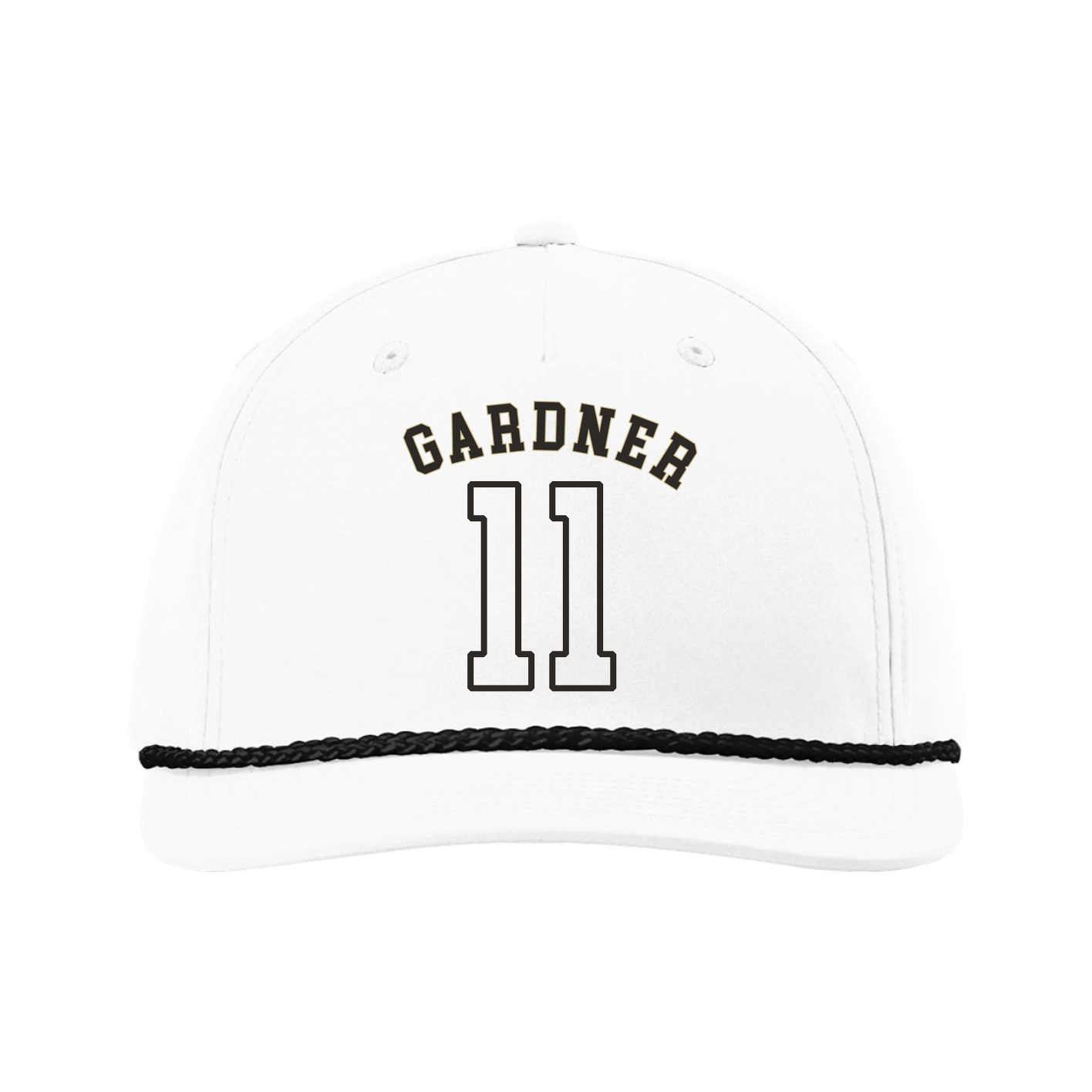 Five-Panel Classic Rope Cap — Shirsey Arch in White