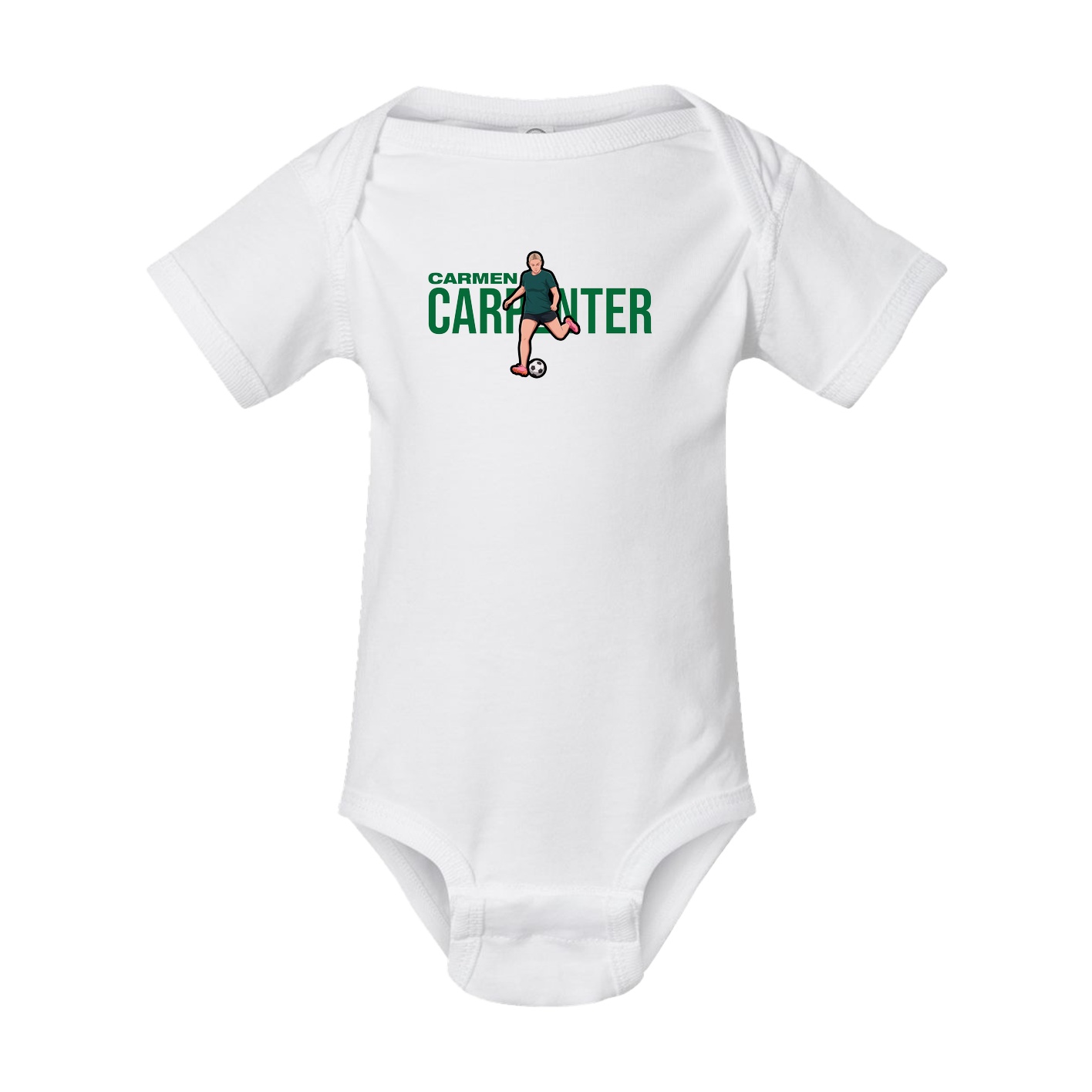 Baby Onesie — Player Name in White