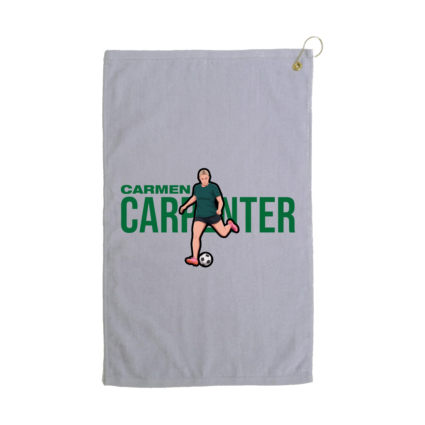 Golf Towel — Player Name in Grey