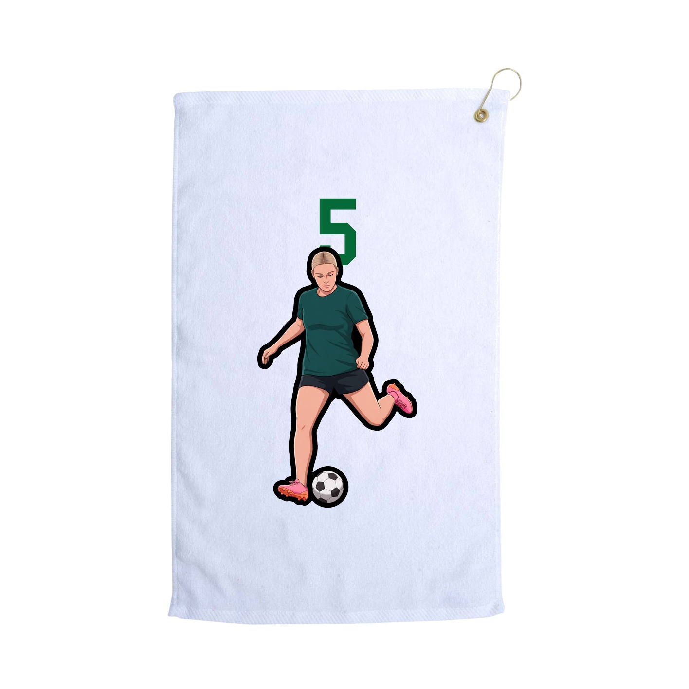 Golf Towel — Number Top in White