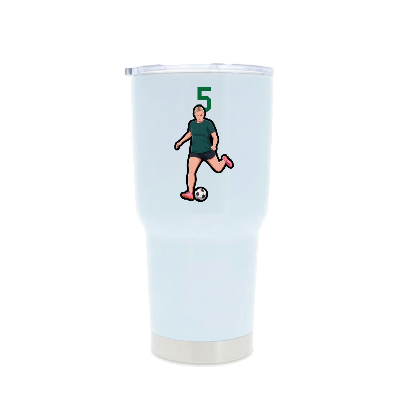 30oz Stainless Steel Tumbler — Number Top in White