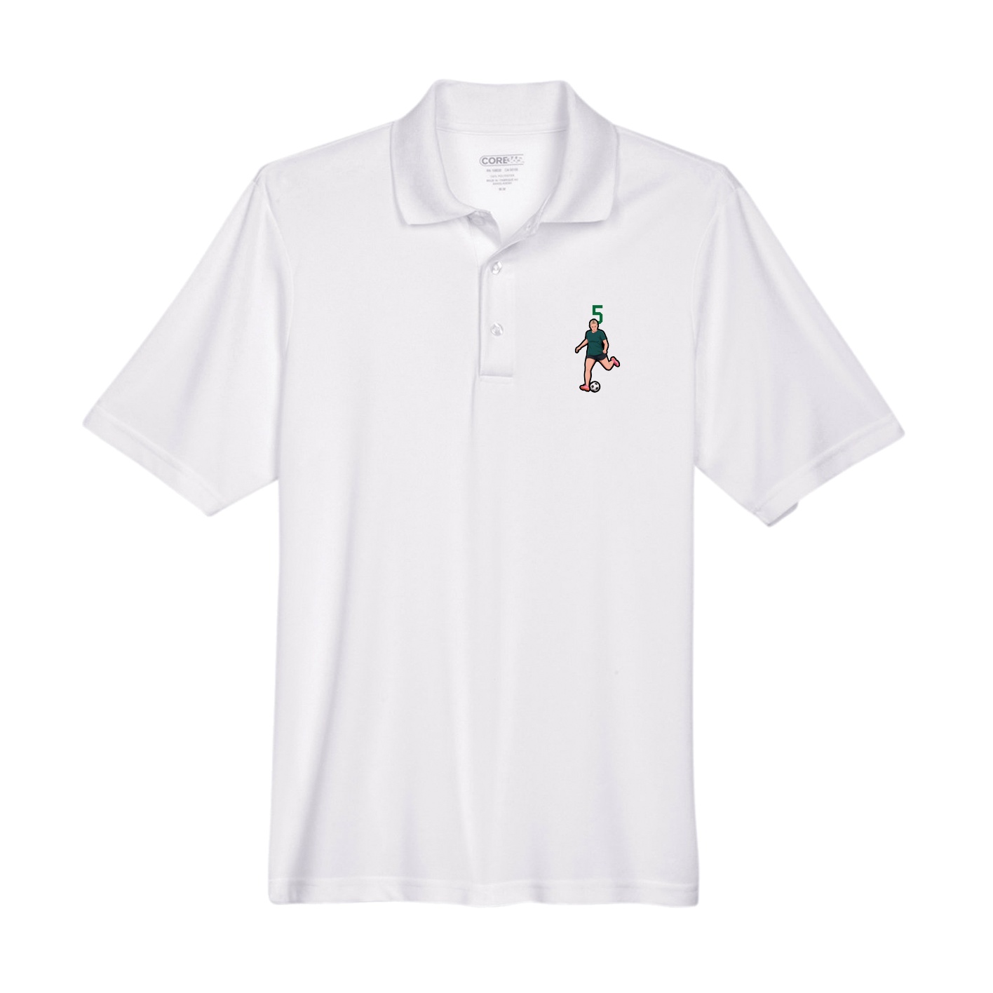 Performance Polo — Number Top in White