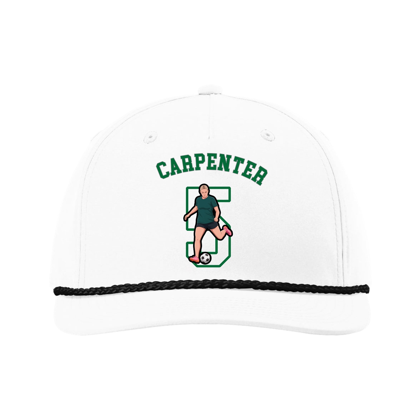Five-Panel Classic Rope Cap — Shirsey Arch in White