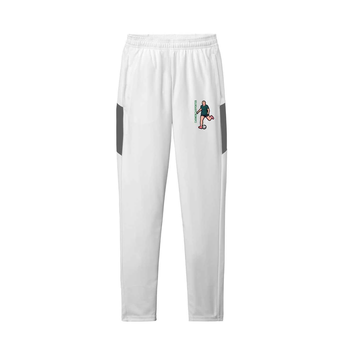 Team Travel Pant — Name Vertical in White/Grey
