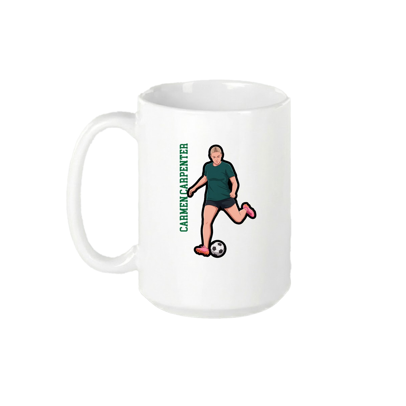 15oz Coffee Mug — Name Vertical in White