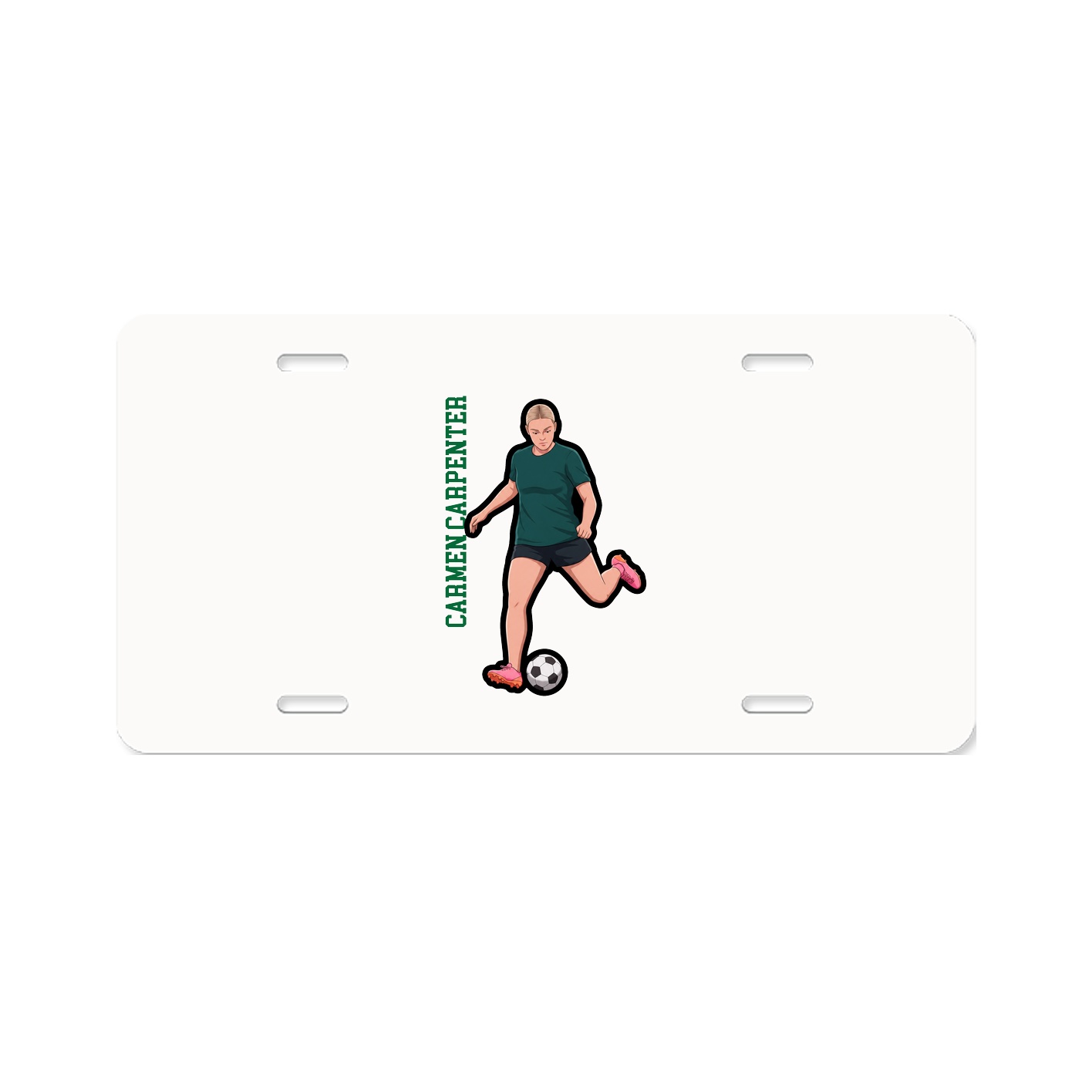 License Plate — Name Vertical in Classic