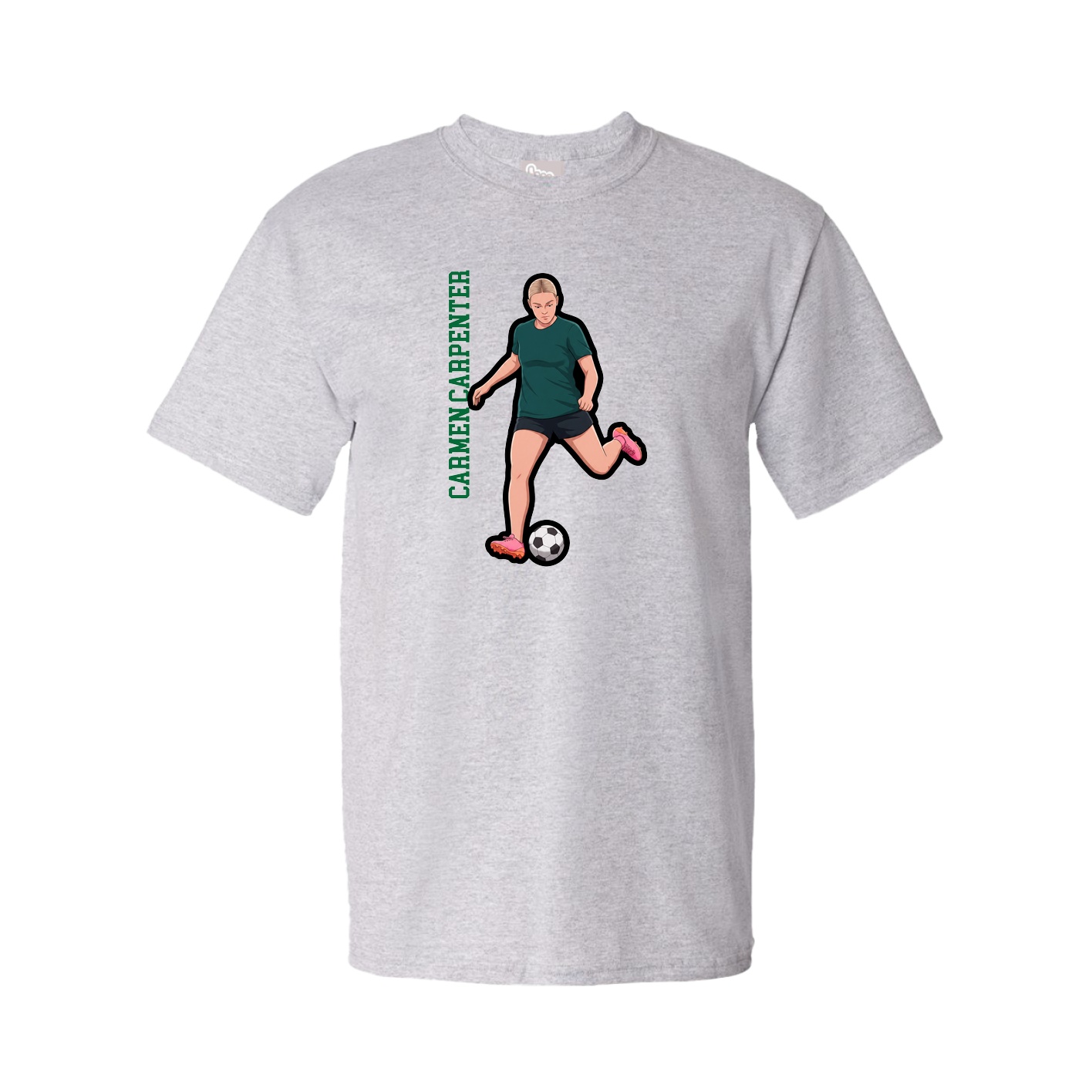 Youth Tee — Name Vertical in Grey