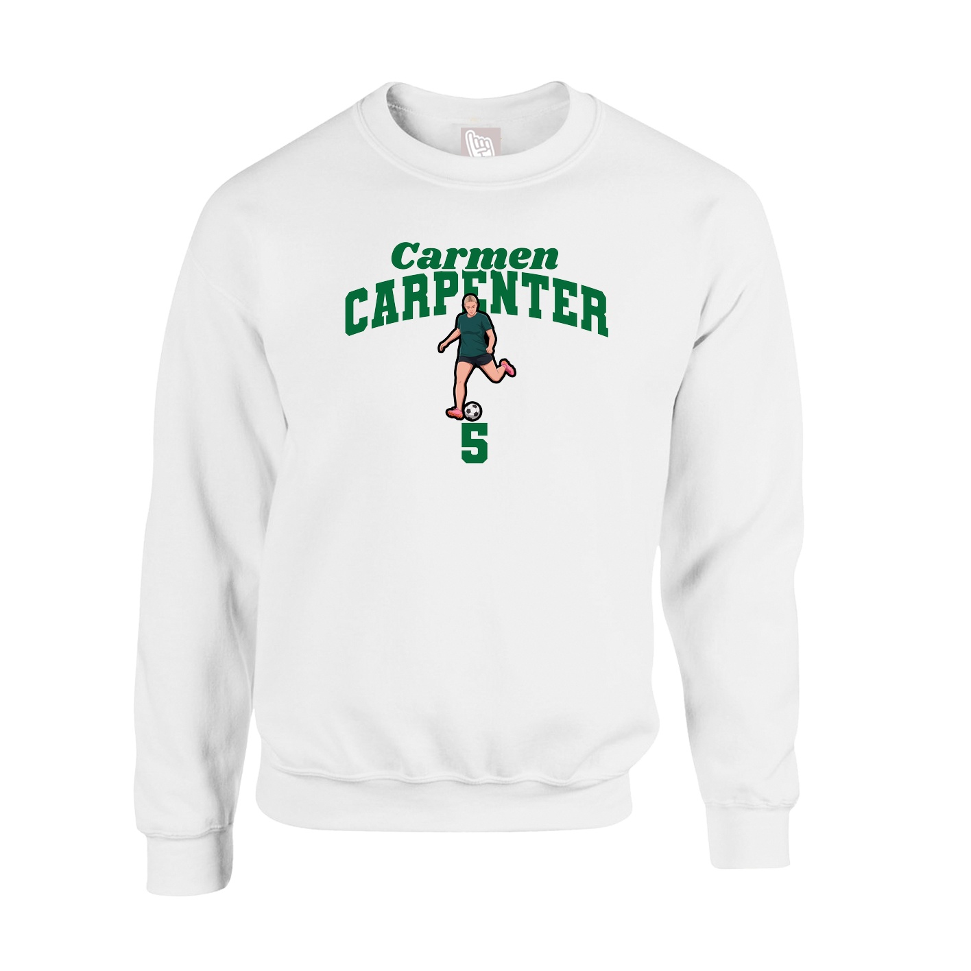 Fleece Crew — Signature Arch in White