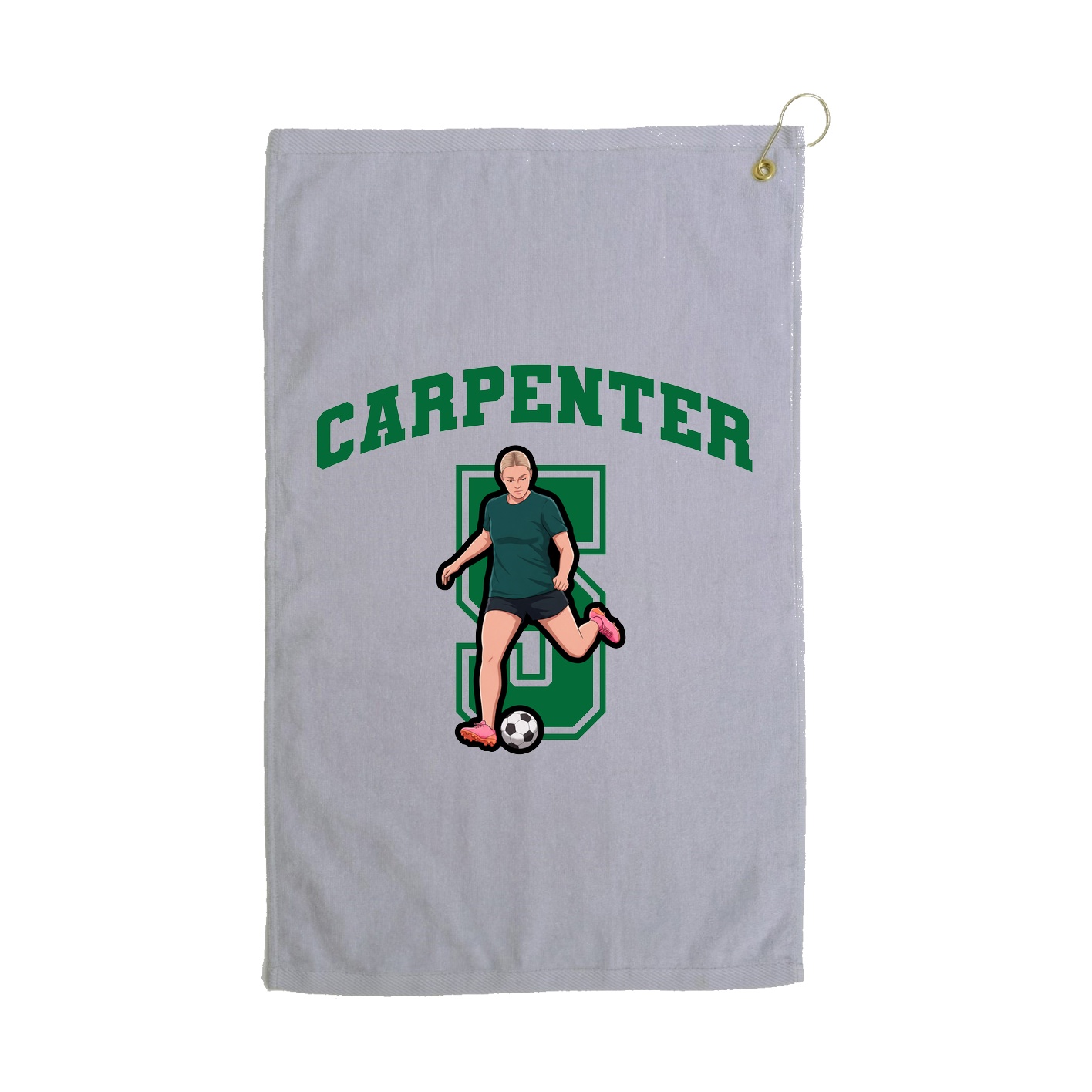 Golf Towel — Number in Grey