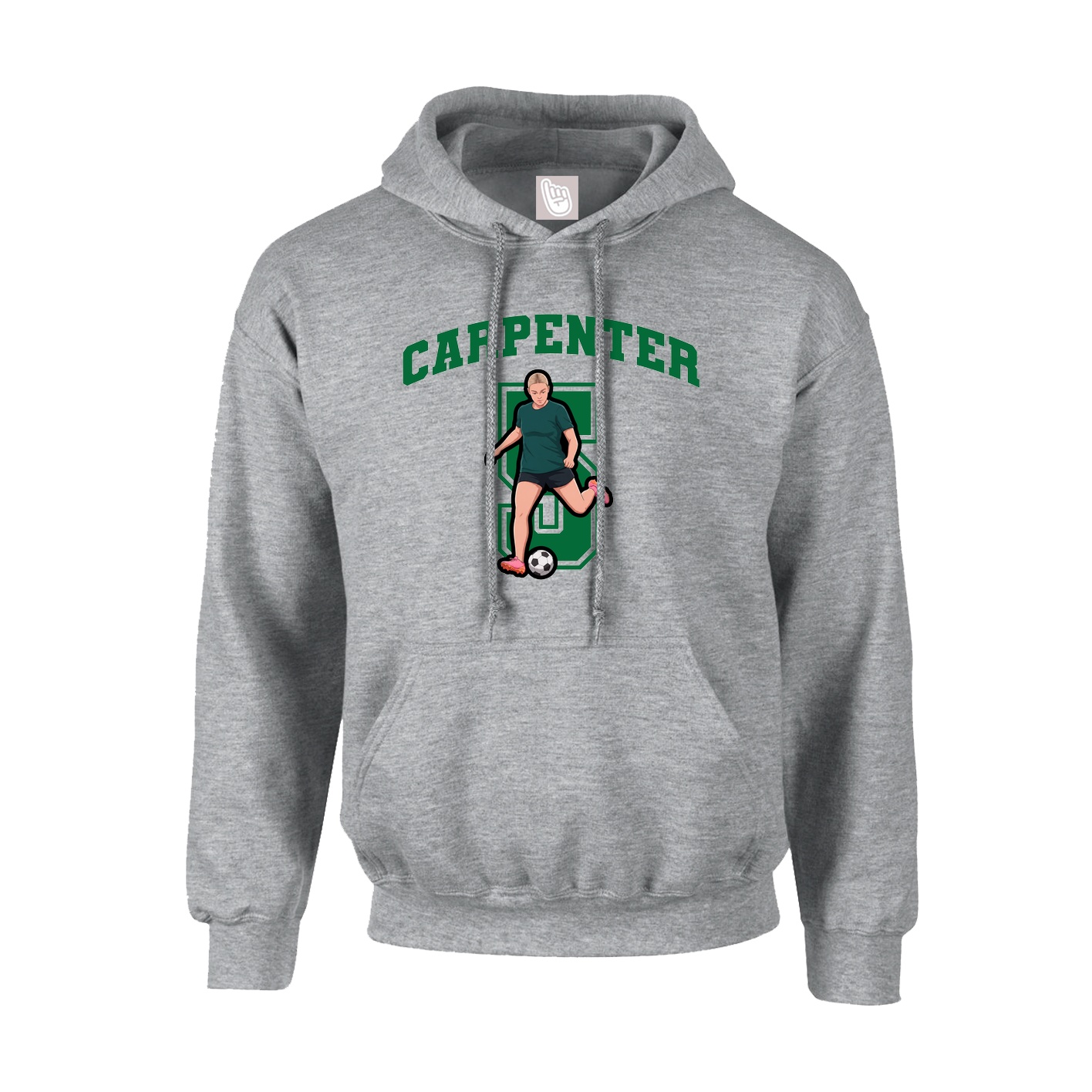 Hoodie — Number in Grey