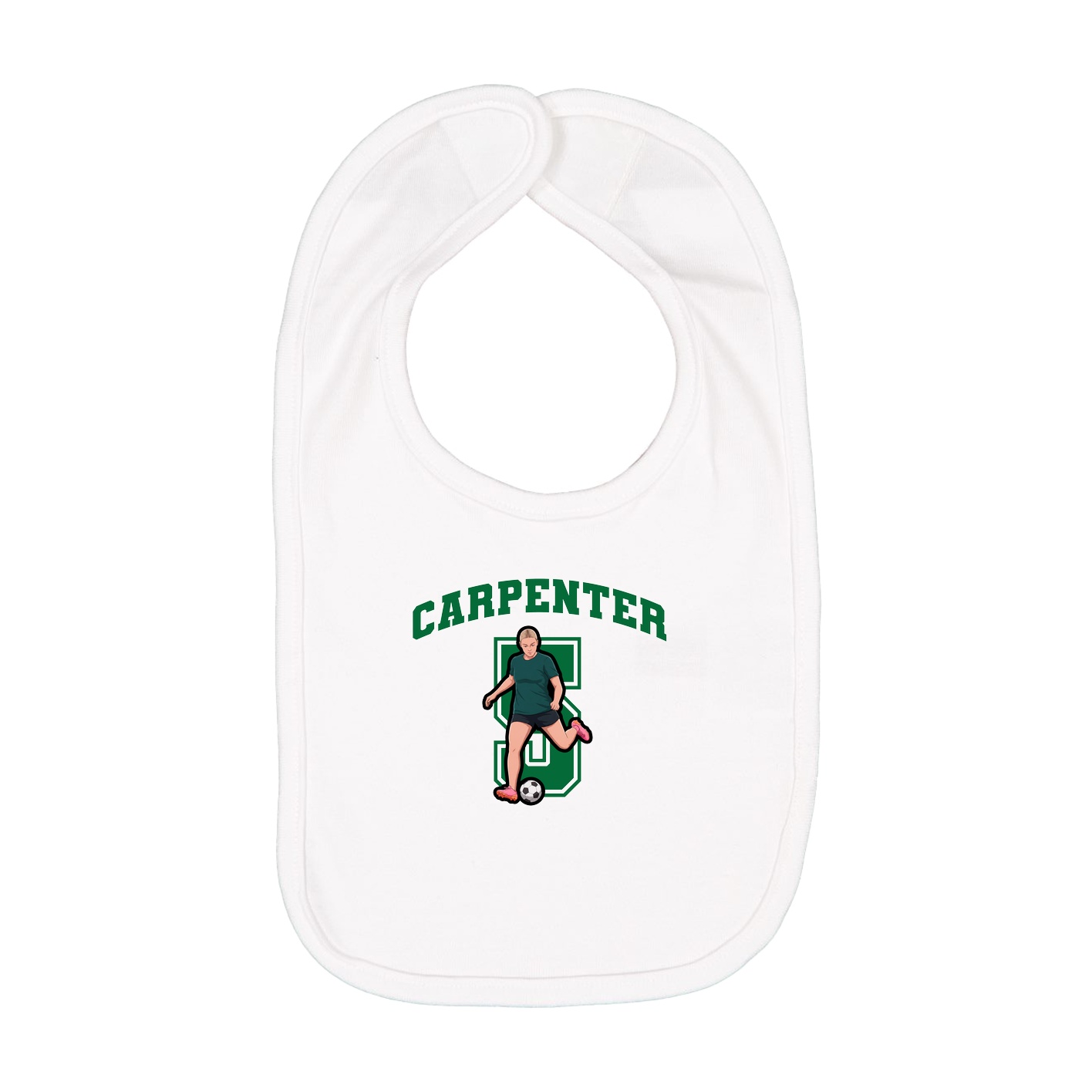 Infant Bib — Number in White