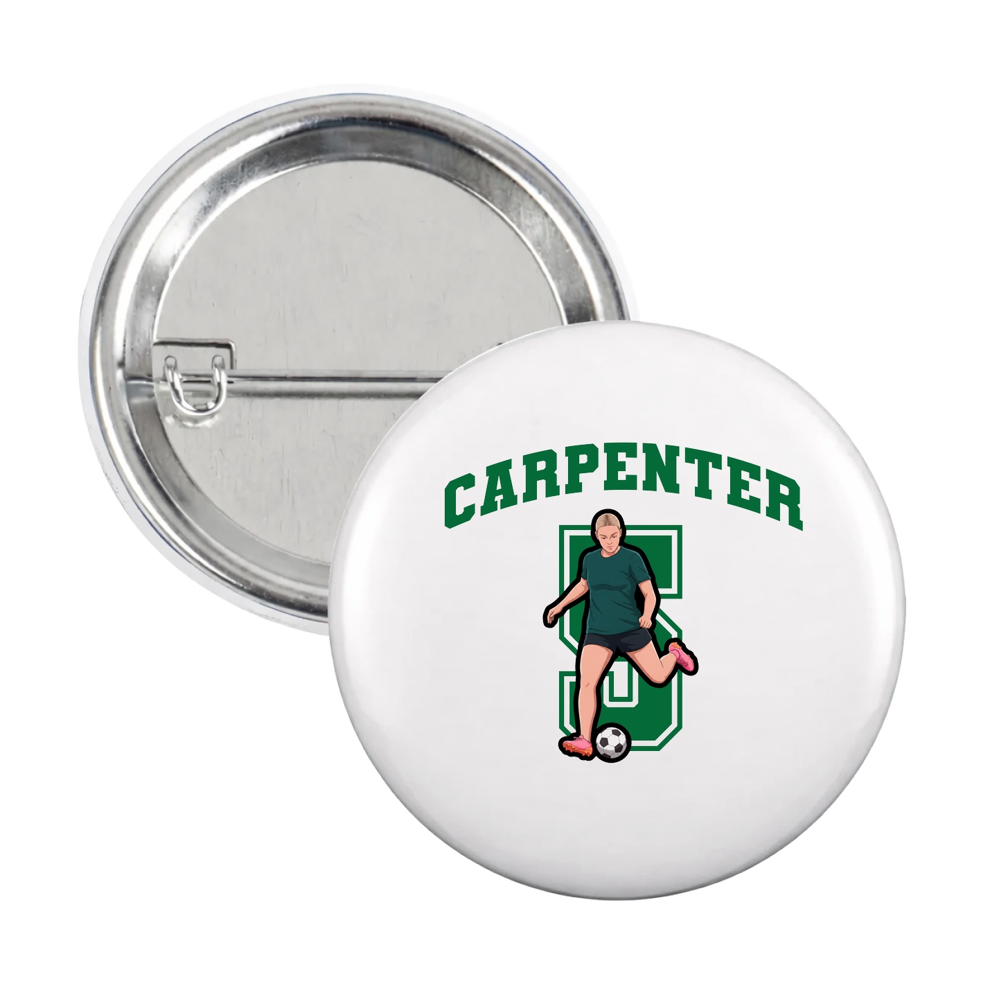 Game Day Button — Number in White