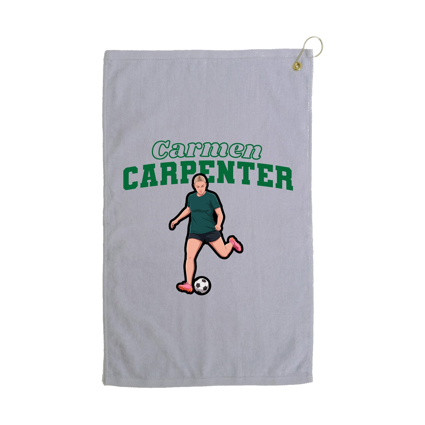 Golf Towel — Name Arch in Grey