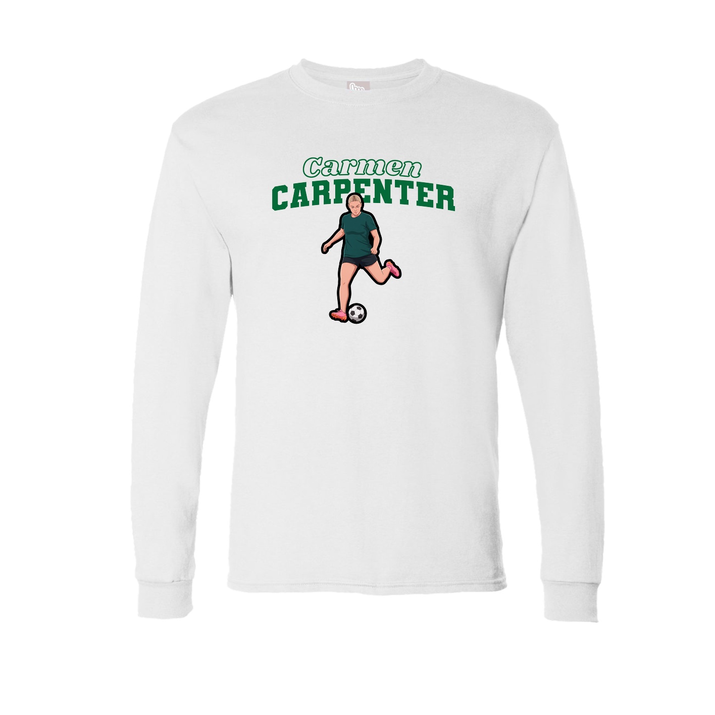 Long Sleeve Tee — Name Arch in White