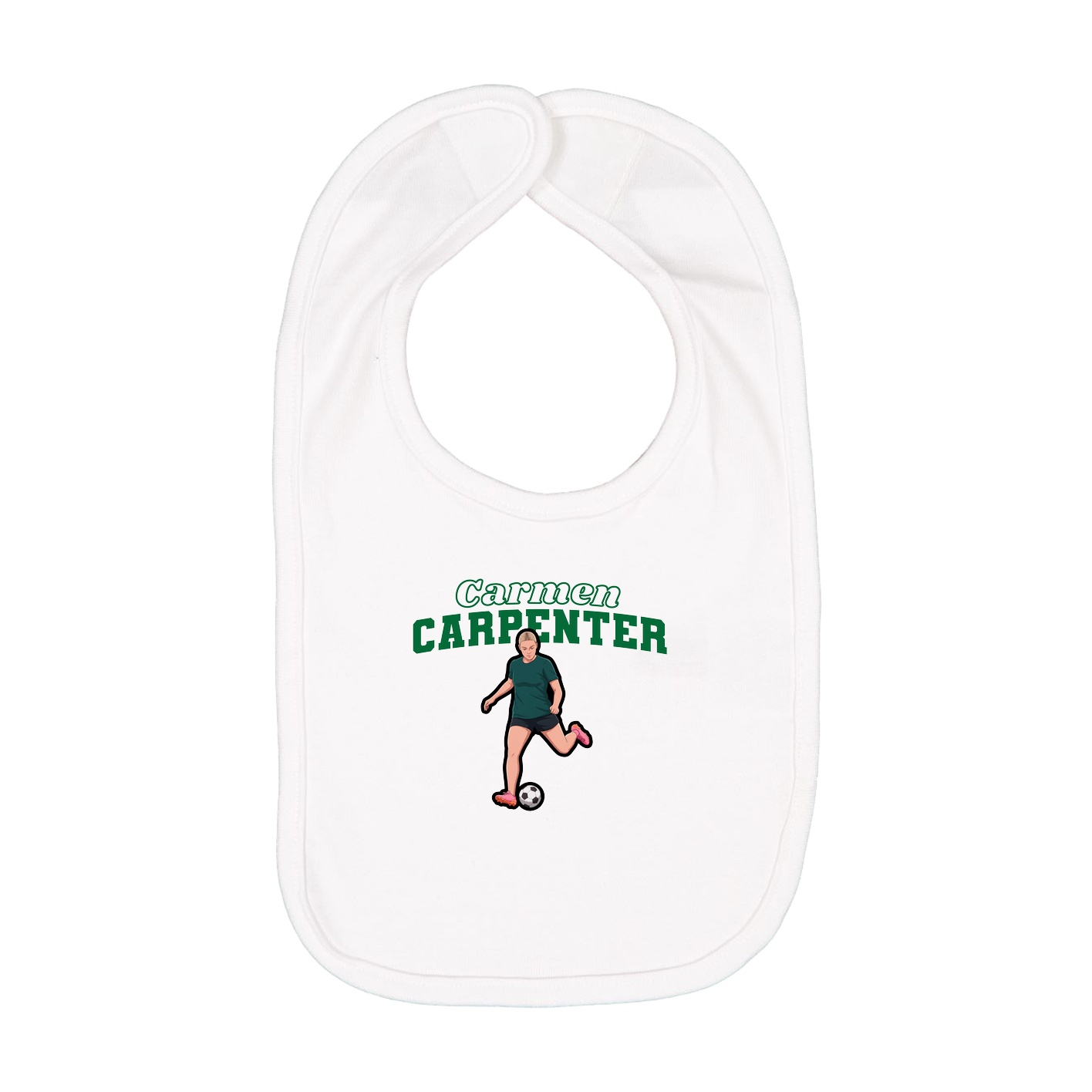 Infant Bib — Name Arch in White