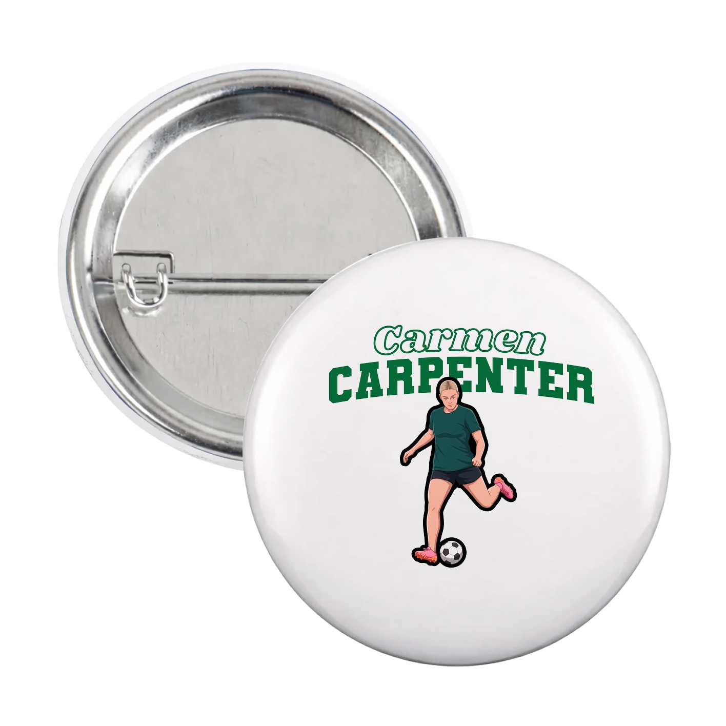 Game Day Button — Name Arch in White