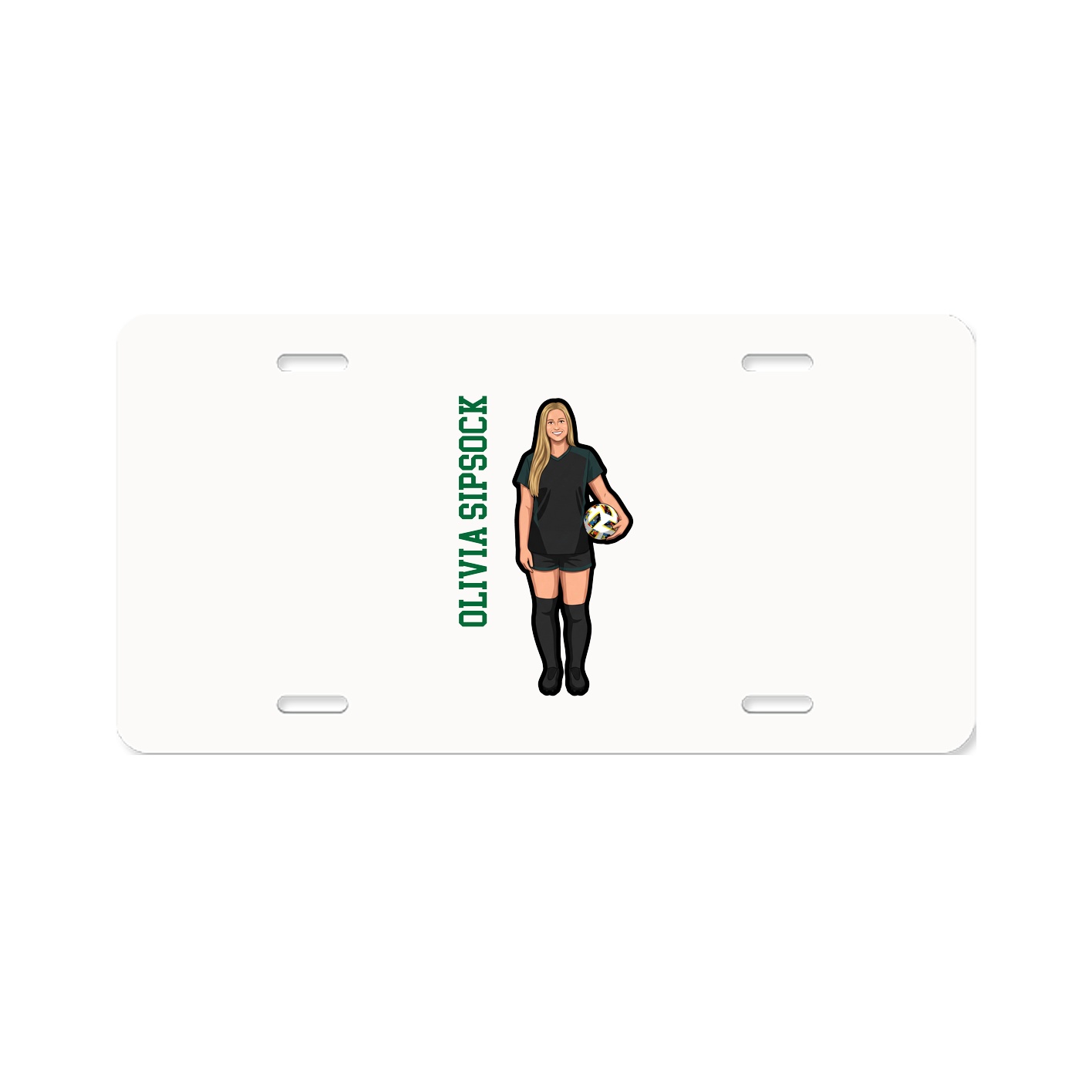 License Plate — Name Vertical in Classic