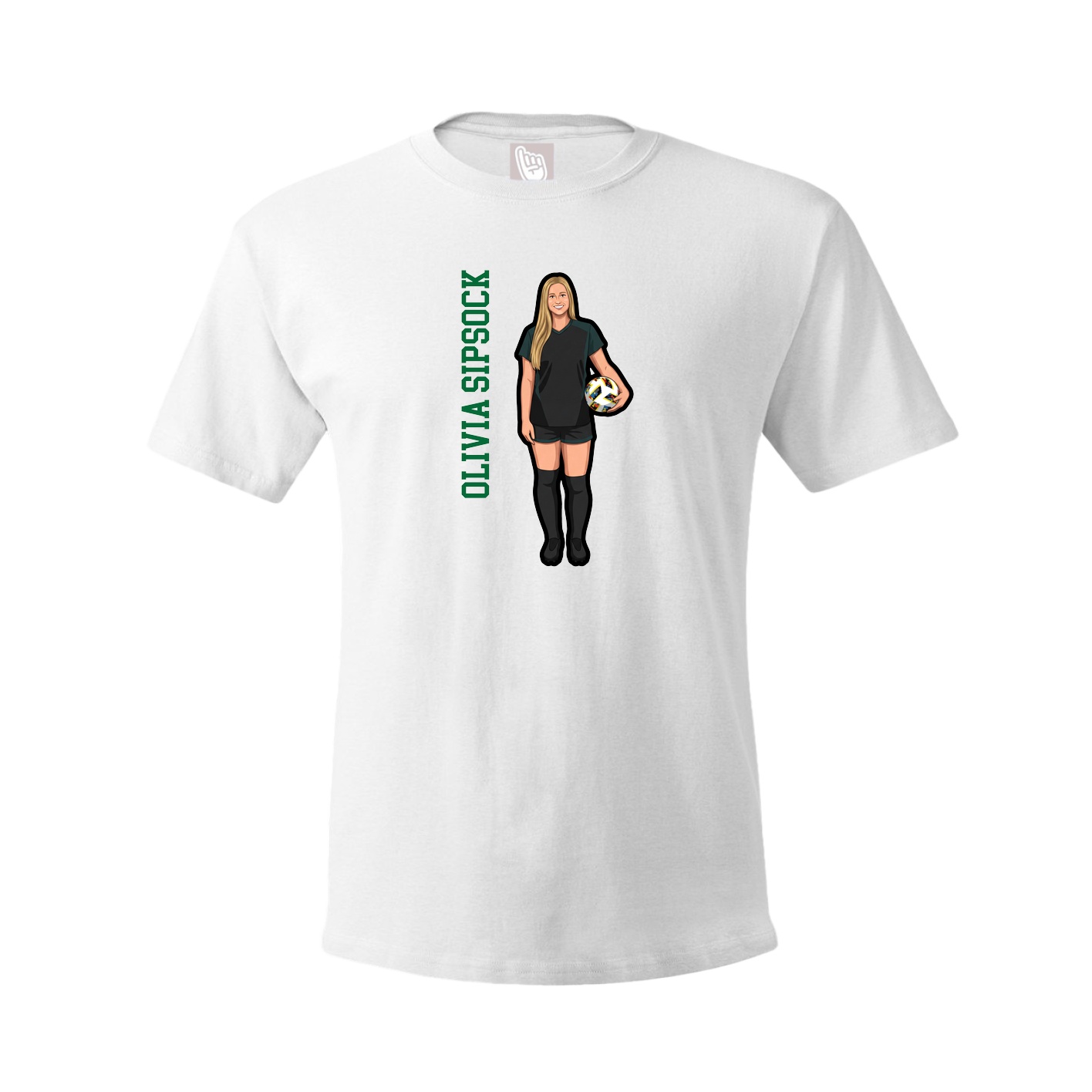 Tee — Name Vertical in White