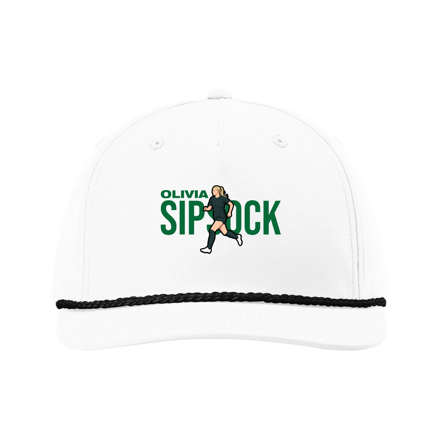 Five-Panel Classic Rope Cap — Player Name in White