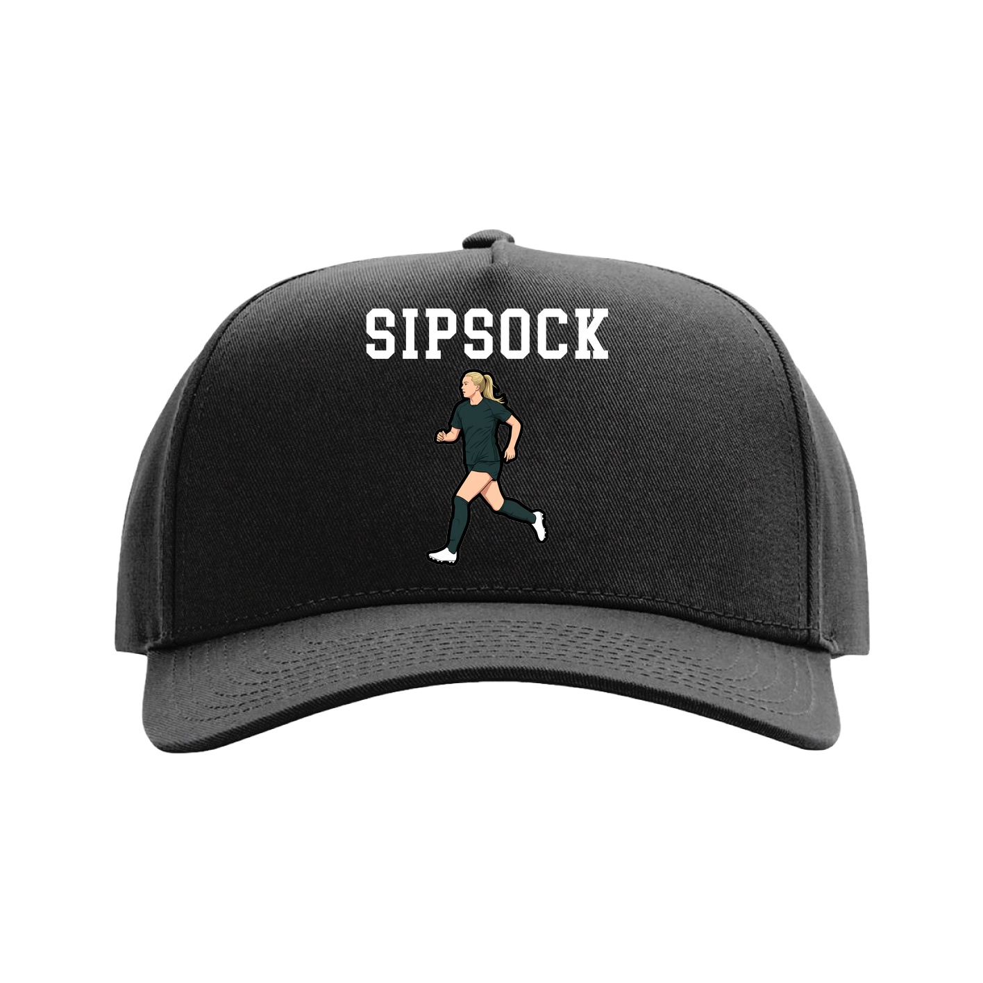 Full Fabric Five-Panel Champ Cap — Shirsey in Black