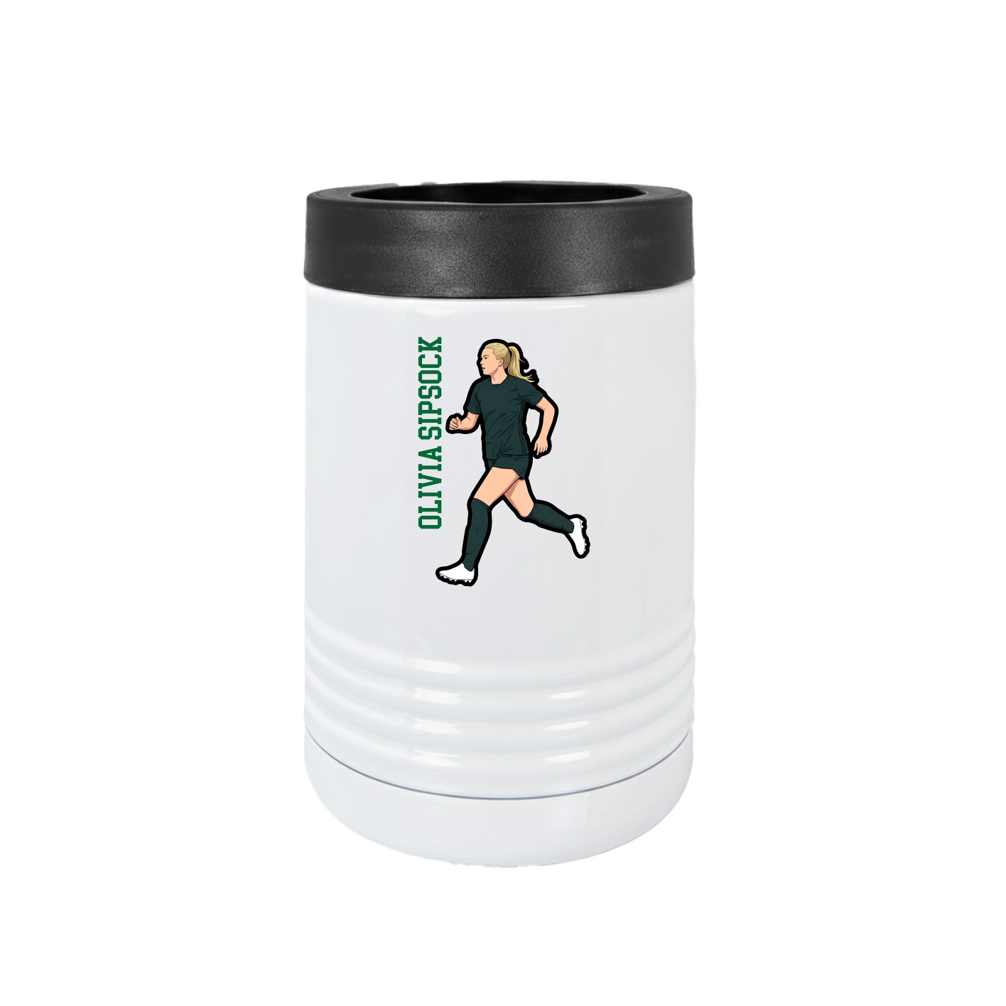 Beverage Holder — Name Vertical in White
