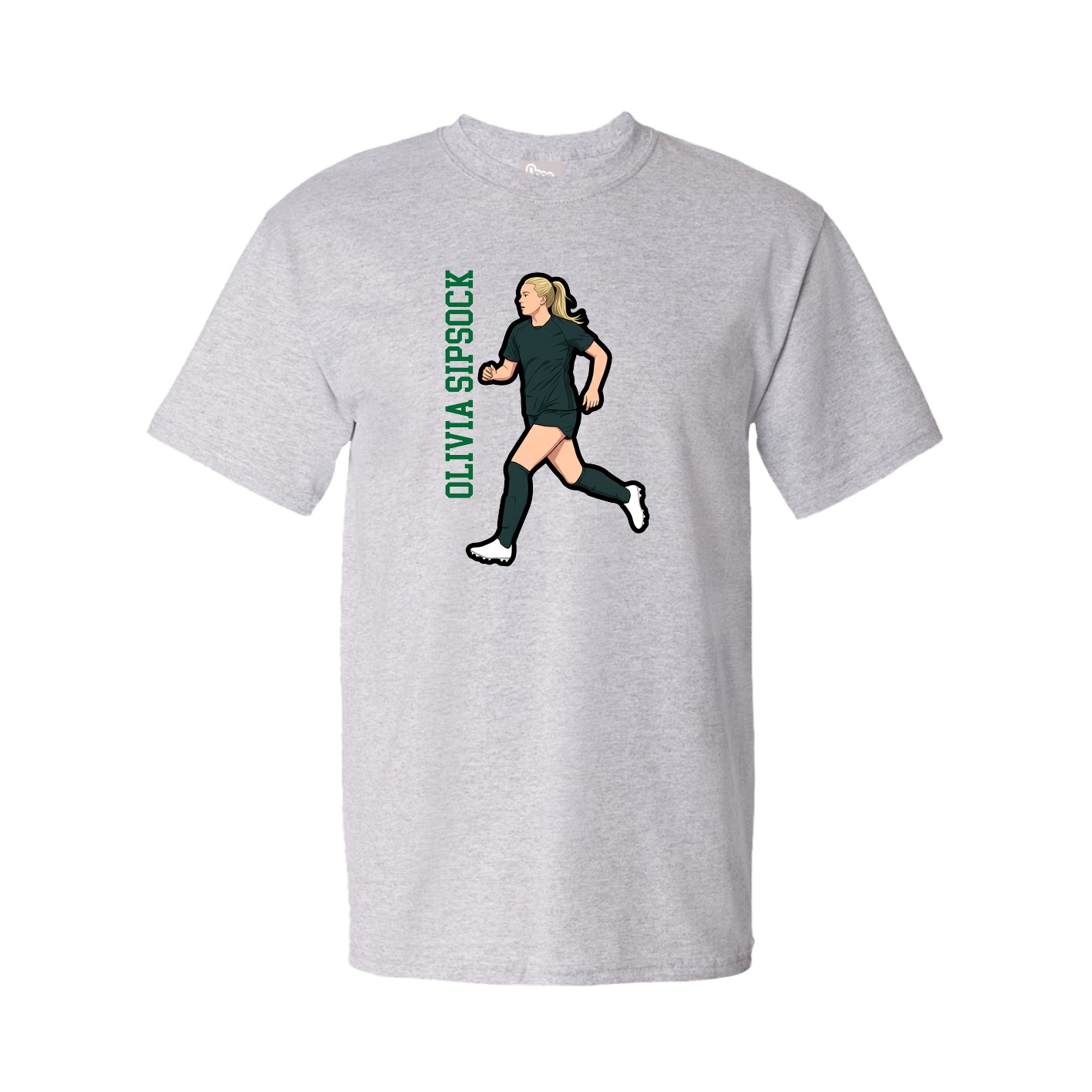 Youth Tee — Name Vertical in Grey