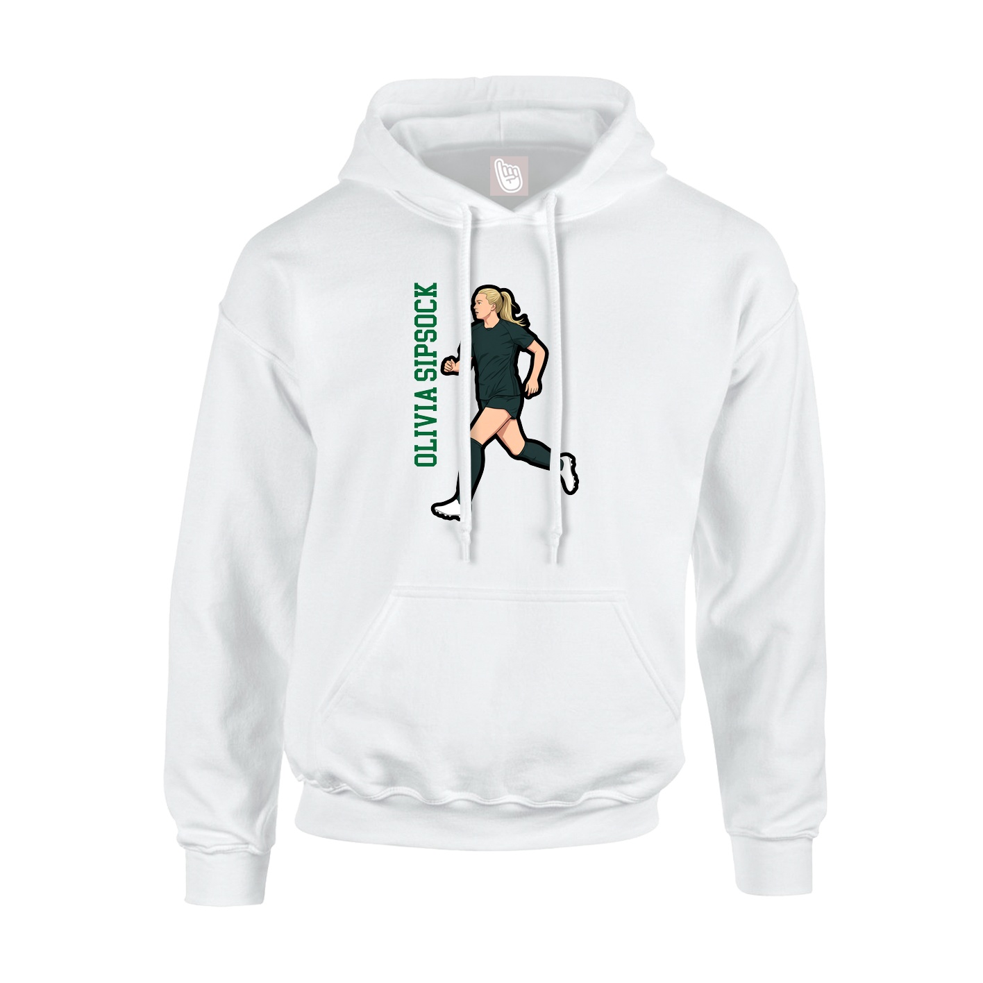 Hoodie — Name Vertical in White