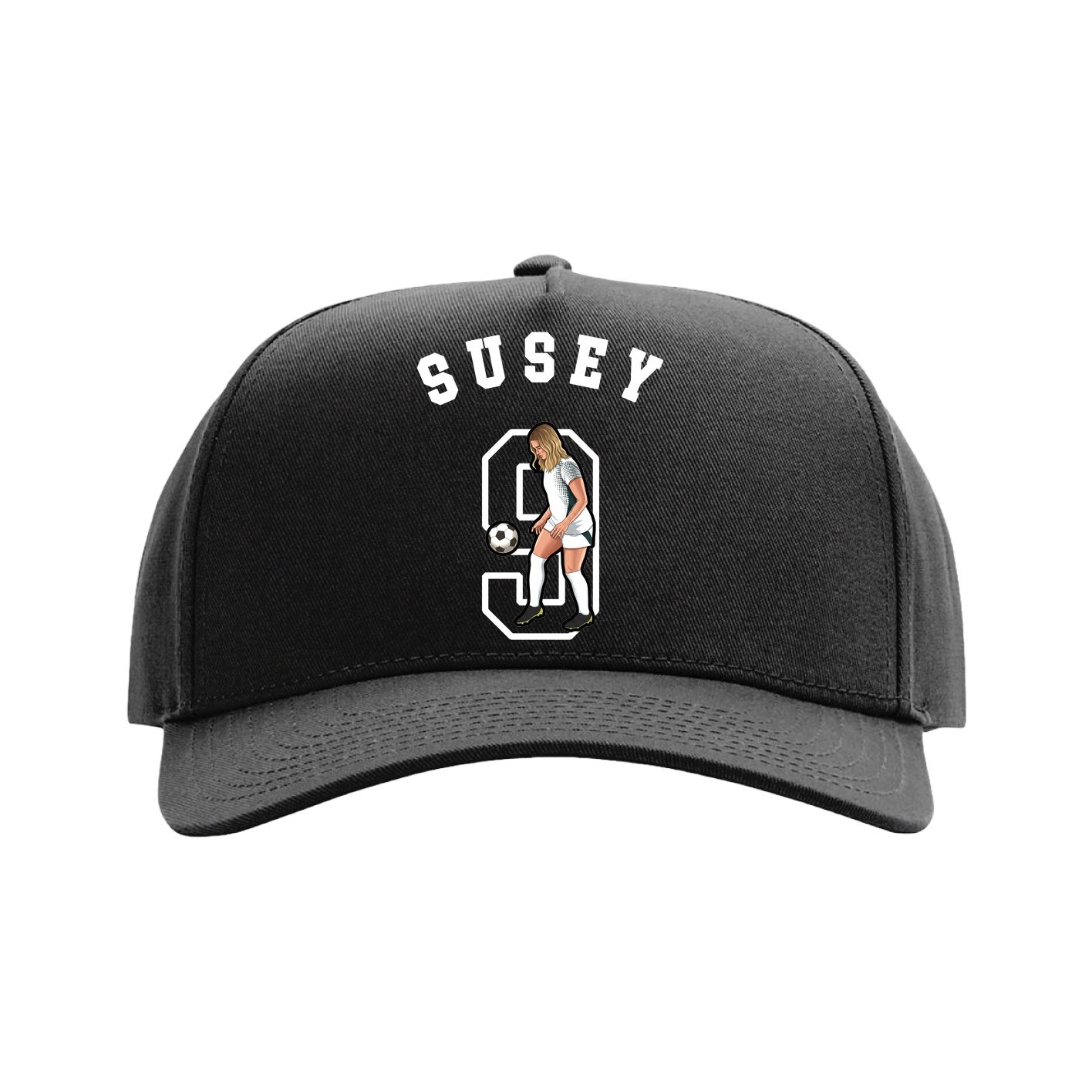 Full Fabric Five-Panel Champ Cap — Shirsey Arch in Black